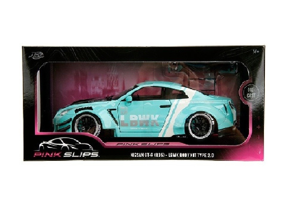 Jada 1:18 2020 Nissan GT-R (R35) Liberty Walk Body Kit 2.0 Blue Model 36382-7B
