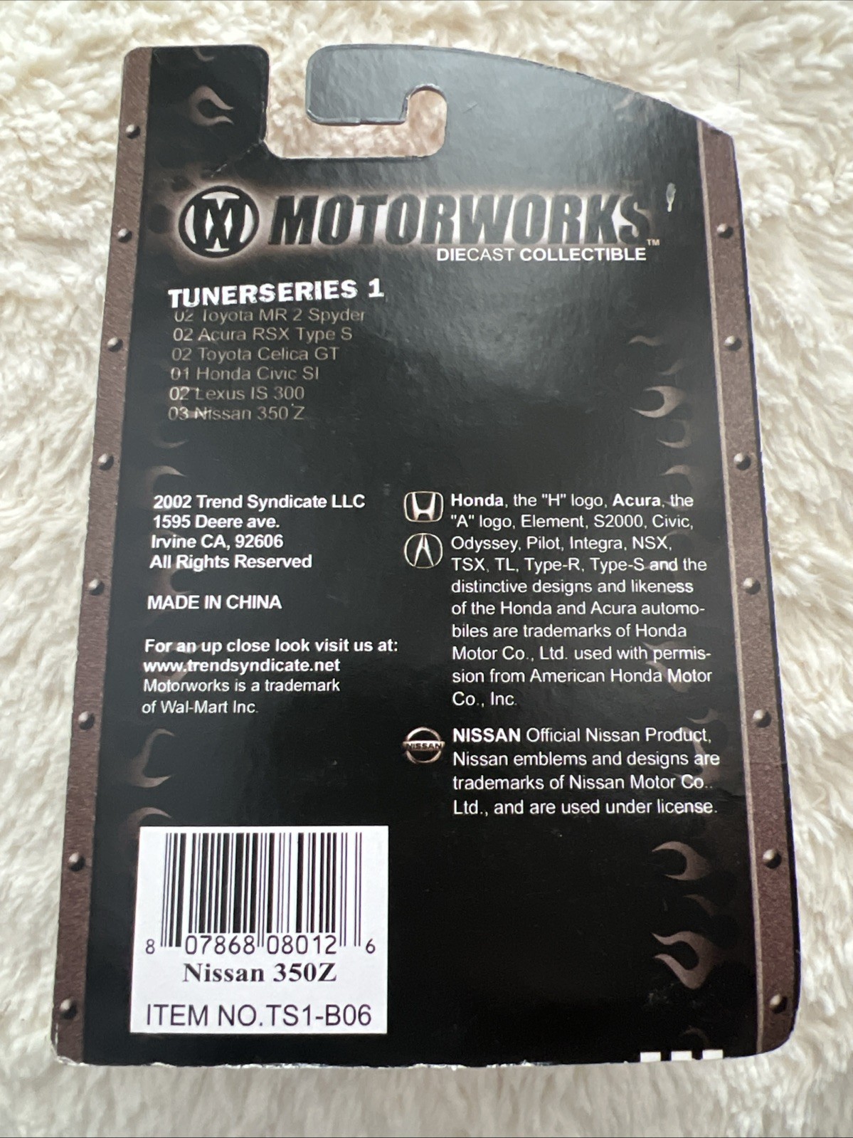 Motorworks Nissan 350Z Black Tunerseries1. 1:64 Unopened Package