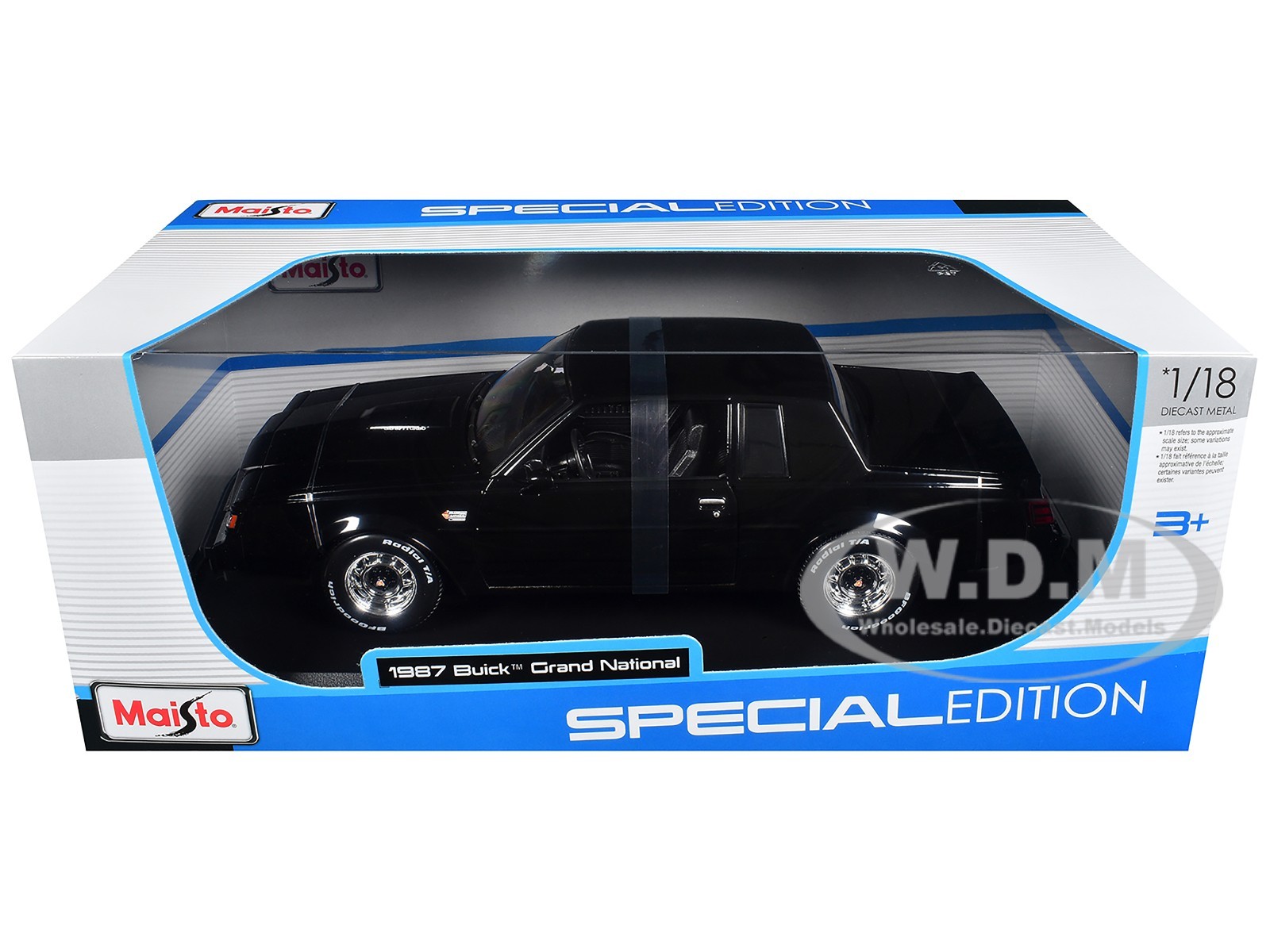 1987 BUICK GRAND NATIONAL BLACK 1/18 DIECAST MODEL CAR BY MAISTO 31479