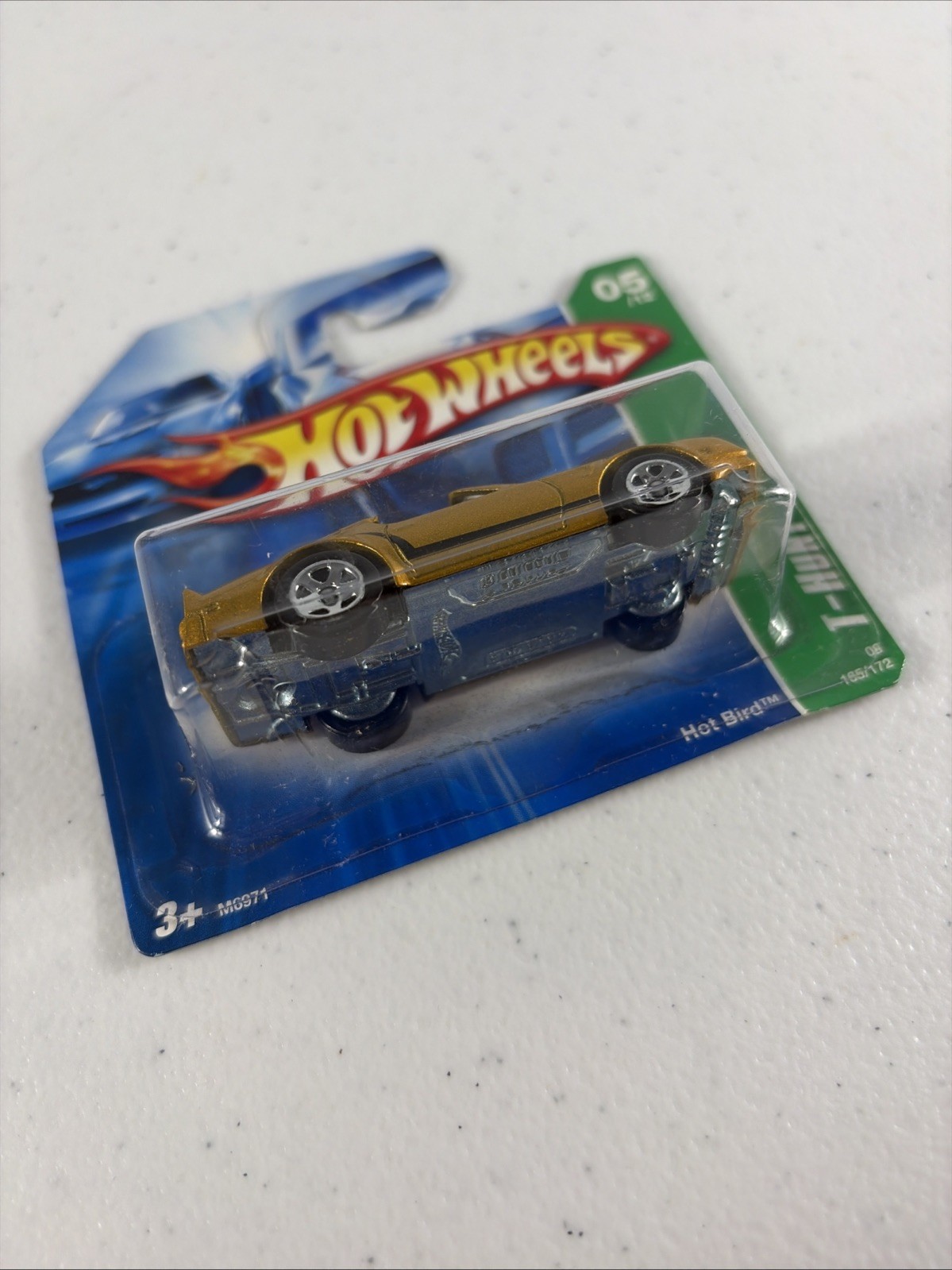 2007 HOT WHEELS TREASURE HUNT PONTIAC HOT BIRD GOLD SHORT CARD 5/12 #165/172