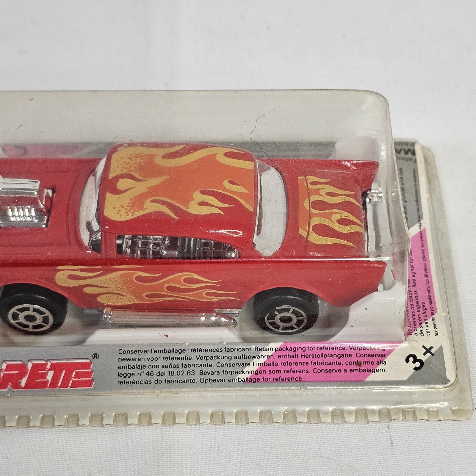 Majorette 223 1957 Chevy Bel Air Hot Rod Red Flames 1/64 Vintage Sealed New
