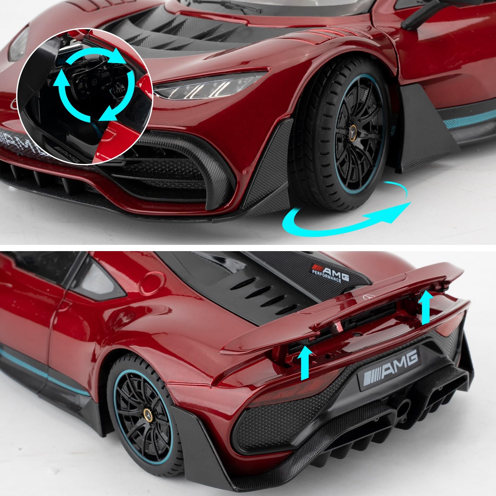 1/18 AMG ONE Die-cast Model Car, Collectible Alloy Model with Sound and Light Fu