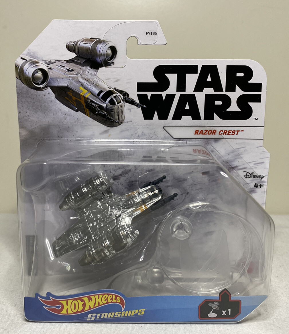 Hot Wheels Star Wars Starships Razor Crest + Child Hover Pram Diecast Disney