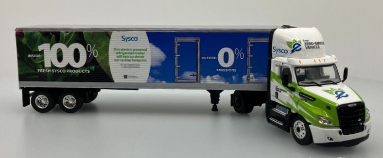 DCP by FG 1:64 eCascadia Electric Tractor w/Refrigerated Trailer: Sysco