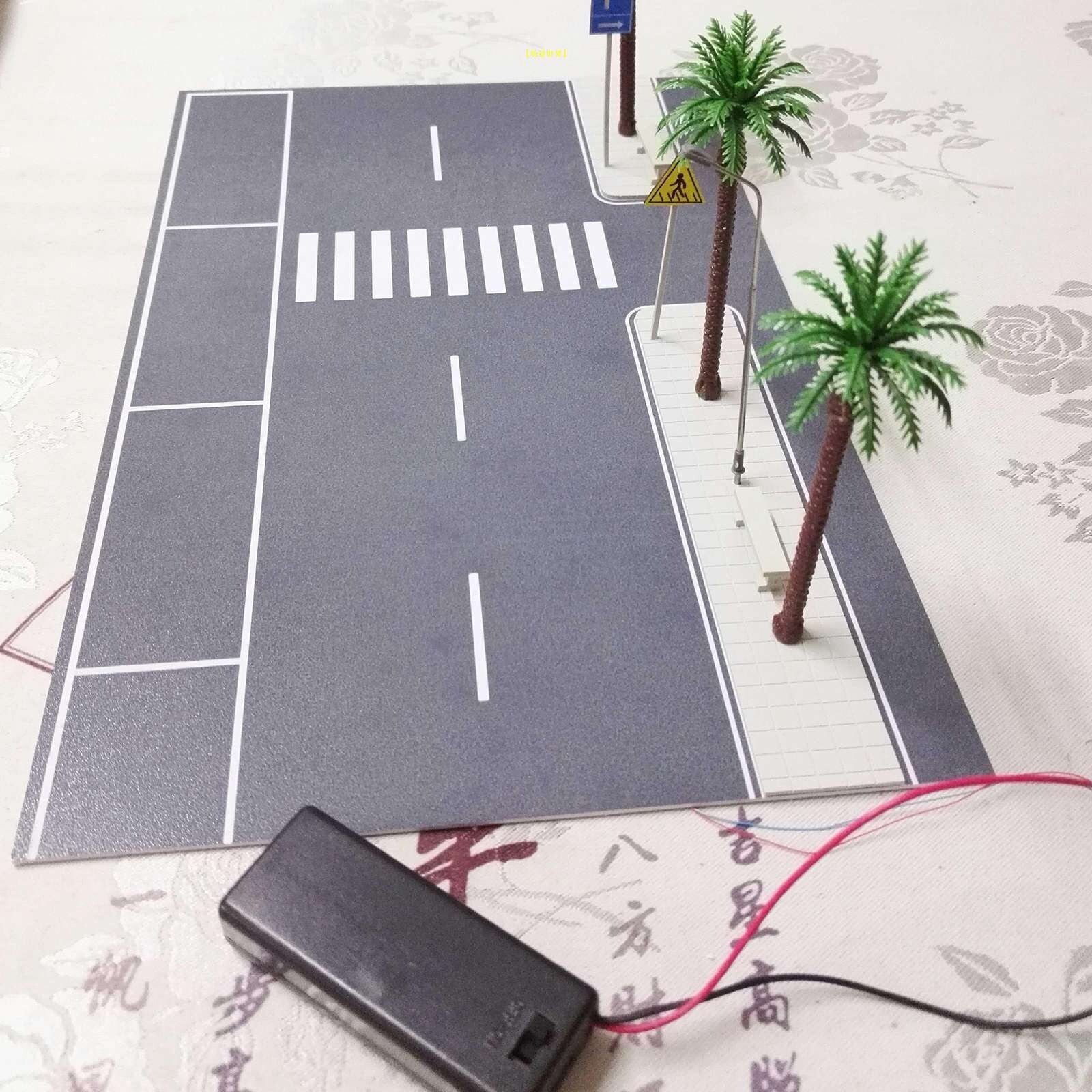 Diorama Car Parking Lot Model LED Lighting Street Road 1/64 Scene Display Model