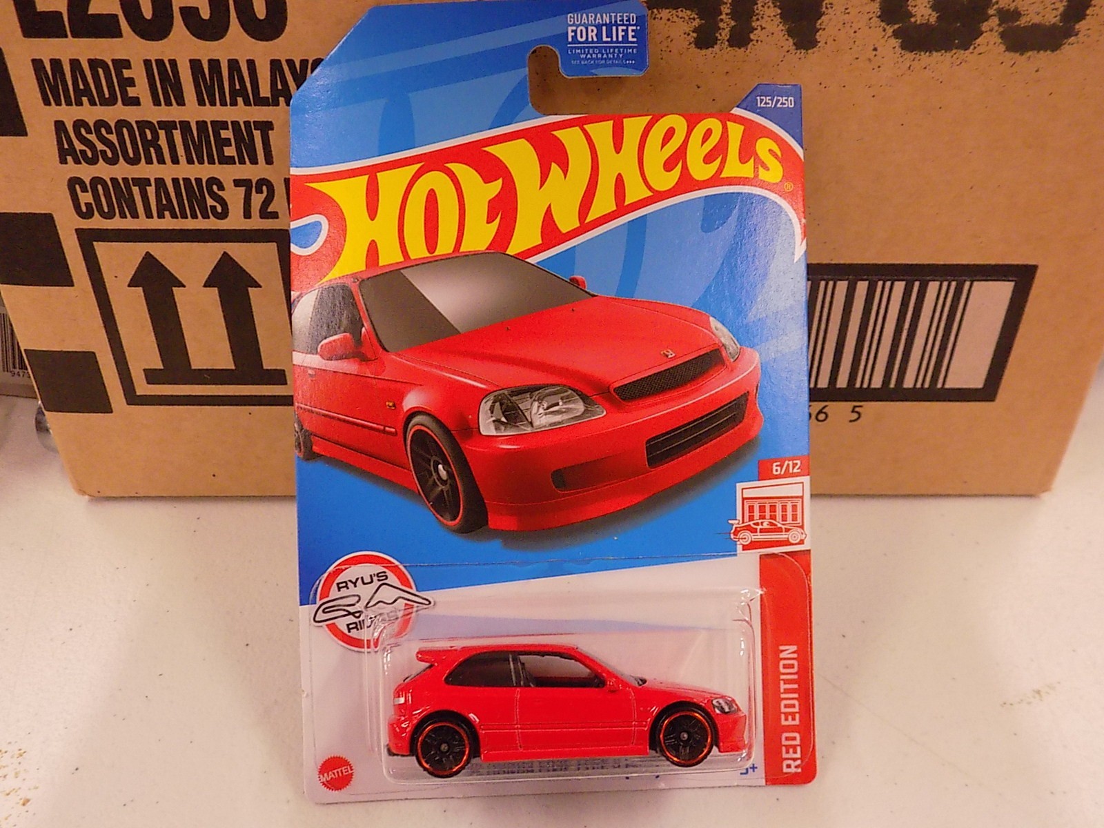 Hot Wheels 2022 Mainline Target Red Edition ’99 Honda Civic Type R EK9 Red #125