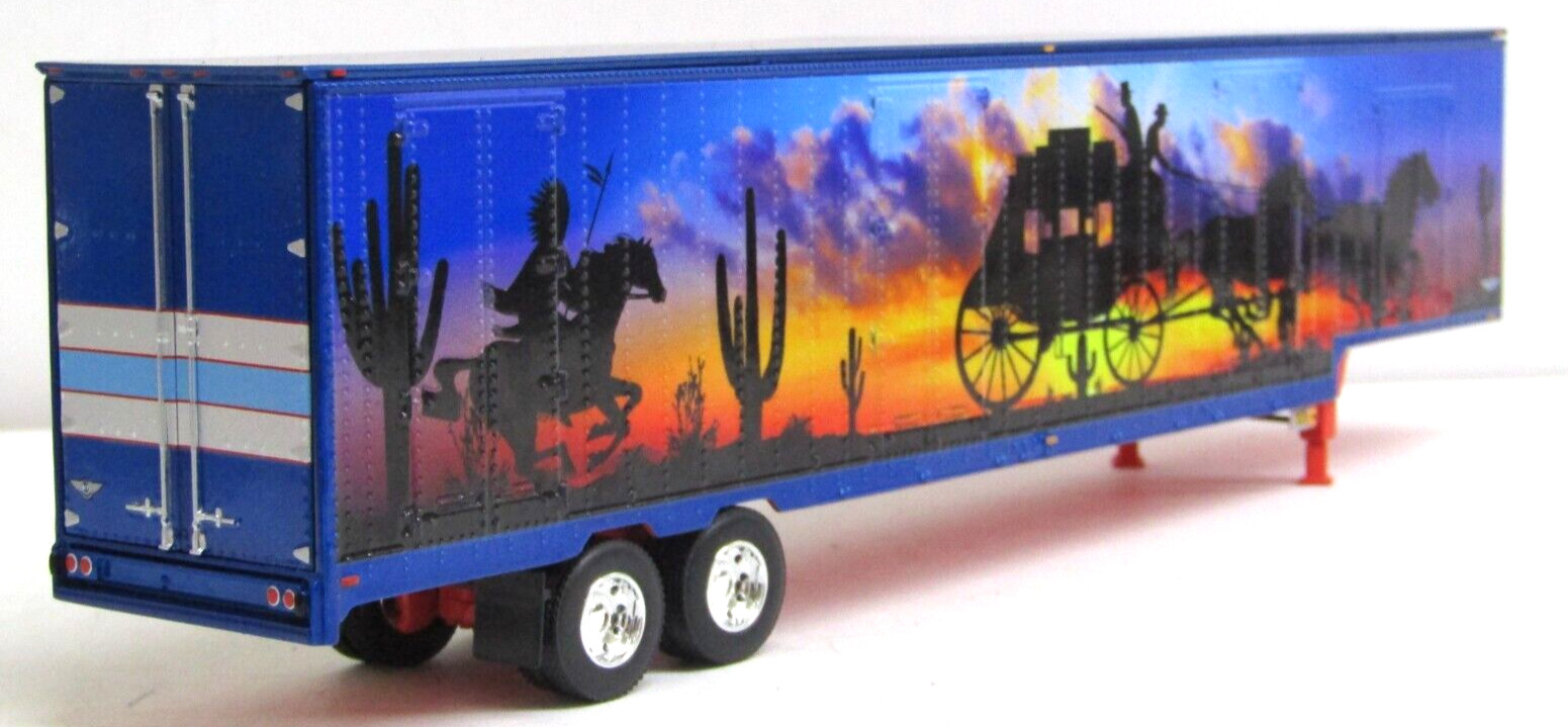dcp blue/red Cowboy mural Kentucky van trailer no box 1/64
