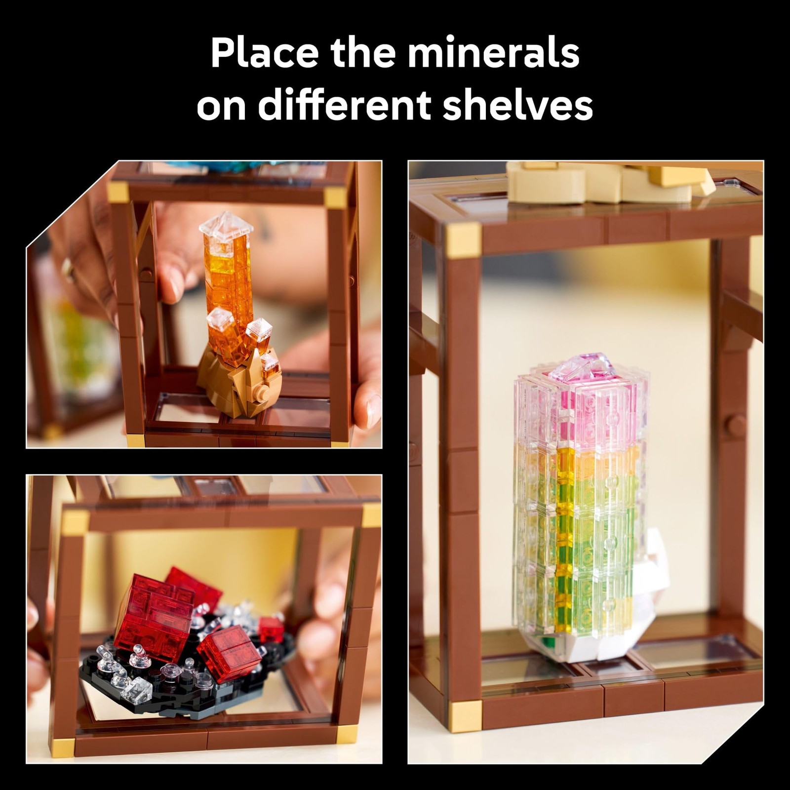 Ideas Mineral Collection Building Set for Adults 18+ with 3 Display Shelves Deco