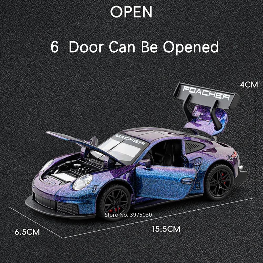 Premium Alloy Gt3 Rs Diecast Model Car – Pull Back, Lights & Opening Doors