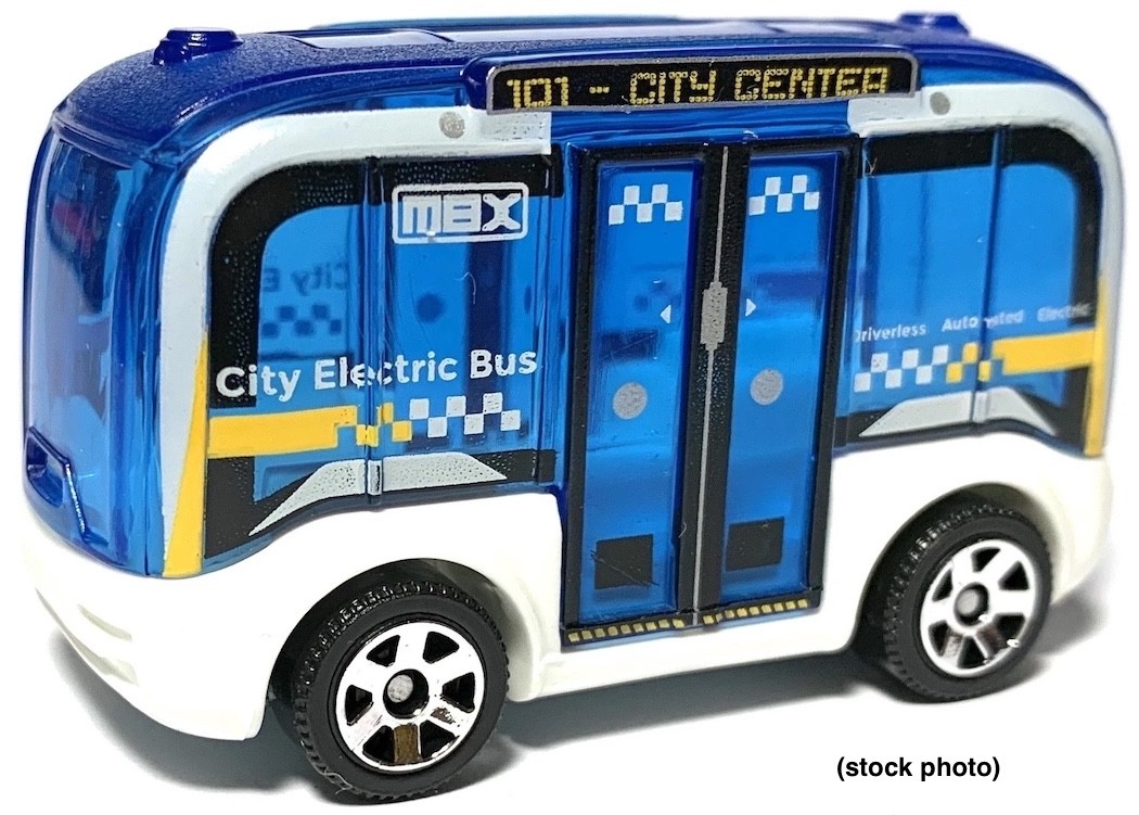 Brand new unopened white&blue 2020 Matchbox #3/100 MBX City MBX Self-Driving Bus