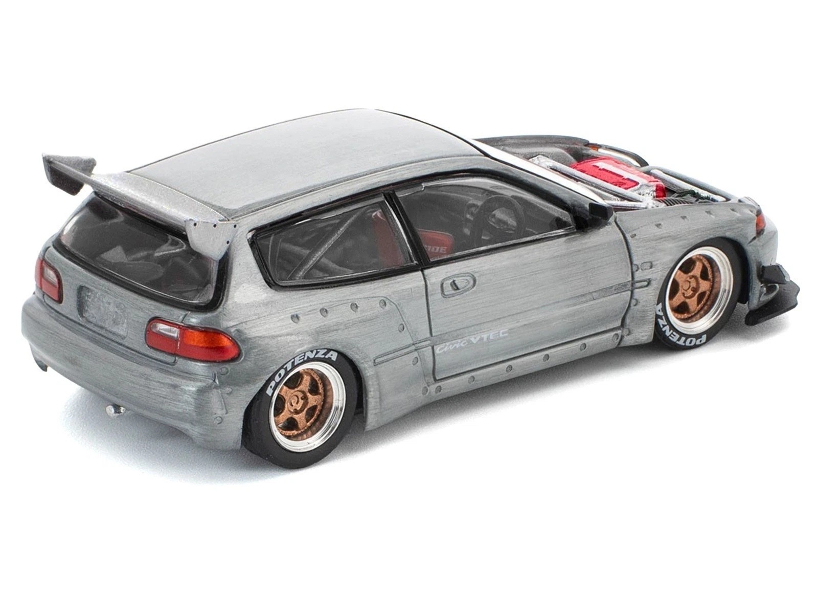 Pop Race 1:64 Pandem Civic EG6 Raw Metal Enigma Exclusive PR64-PRE018