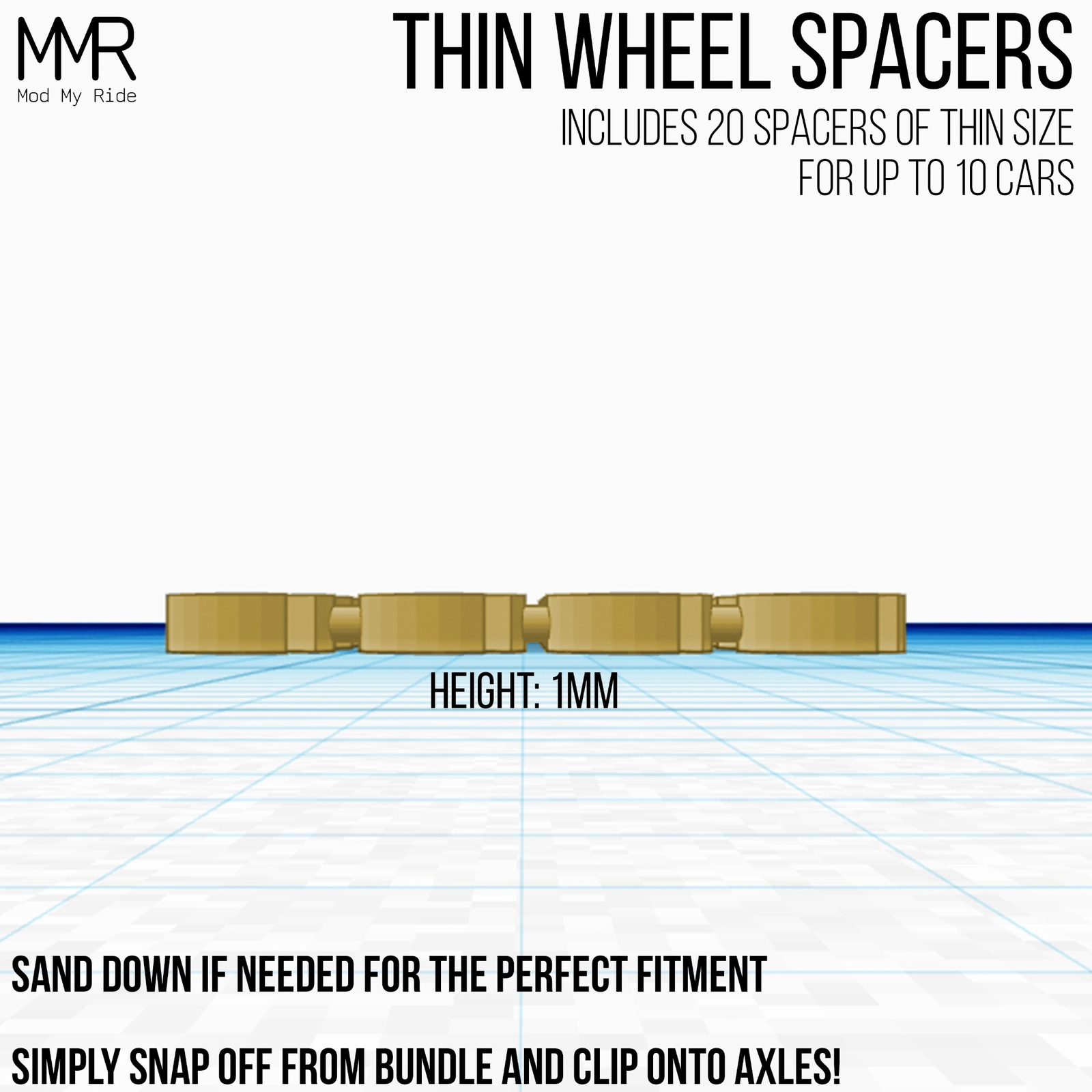 1/64 Scale SPACERS for Custom Hot Wheels
