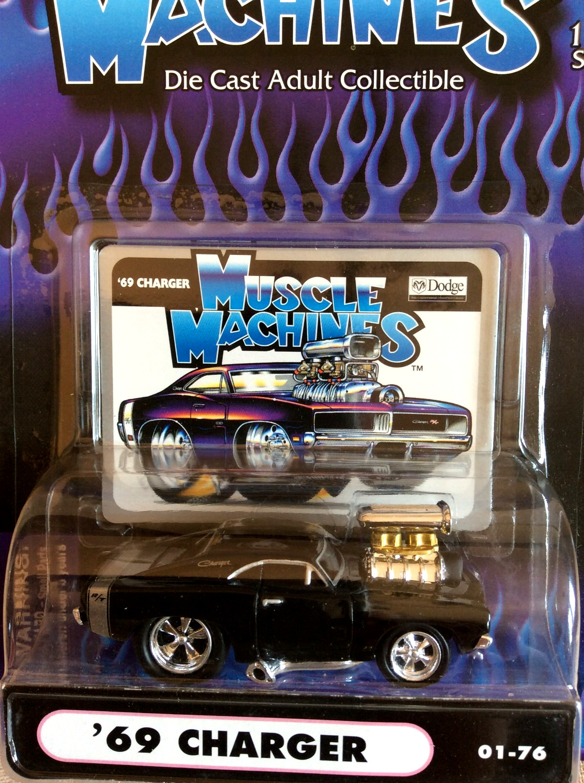 MUSCLE MACHINES 1969 DODGE CHARGER 1/64 69 CHARGER – BLACK
