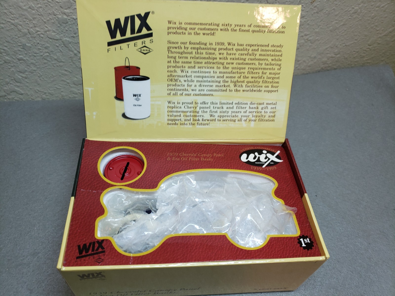 1st GEAR 1939 1999 CHEVY PANEL WIX FILTERS 60TH ANNIVERSARY TRUCK BANK