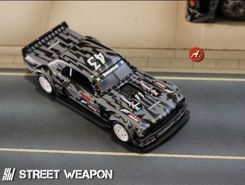 SW 1:64 1965 Mustang Hoonicorn RTR V3 KamaZ Trailer Diecast Model Car Collect