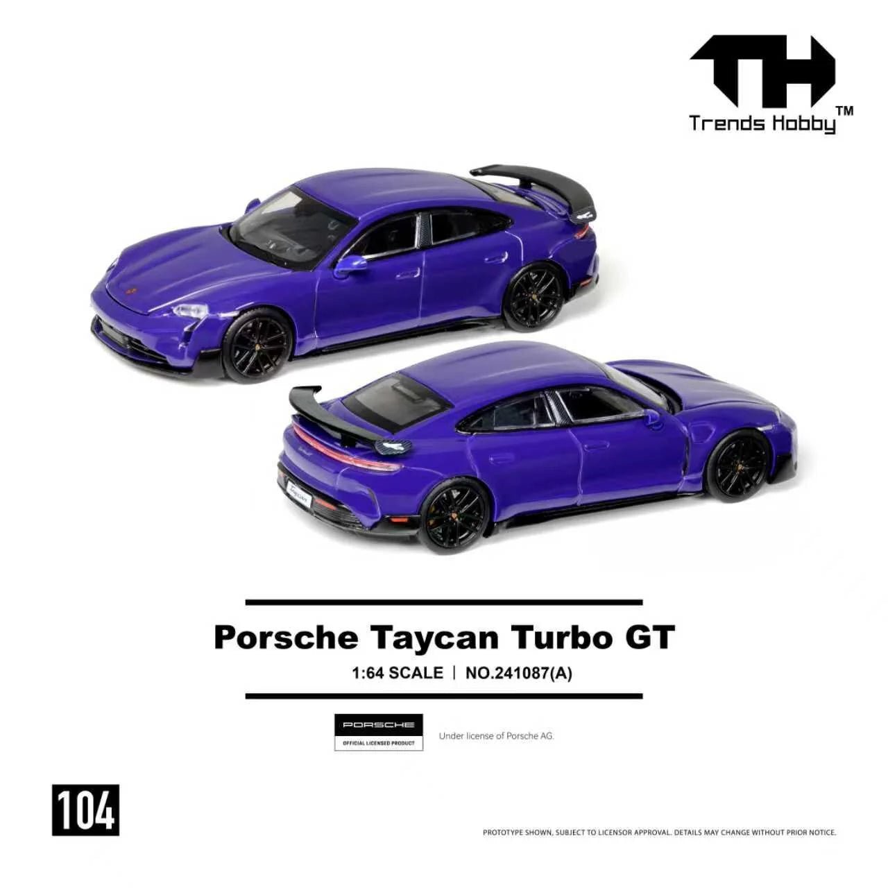 Trends Hobby 1/64 Porsche Taycan Turbo GT – Purple