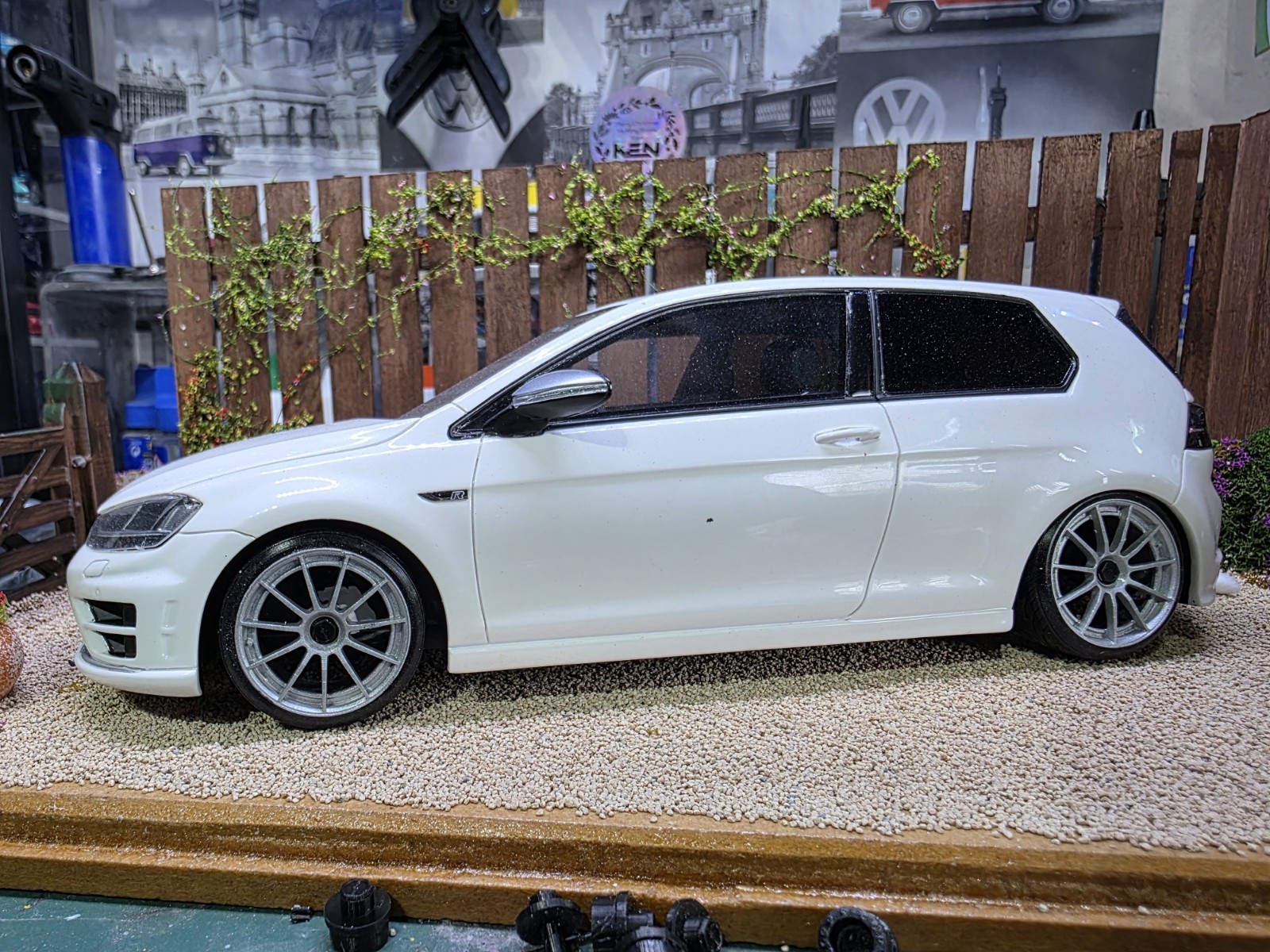 Rotiform DTM painted Set 1/18 Scale Silver with Rubber tyres MODIFIED Diecast