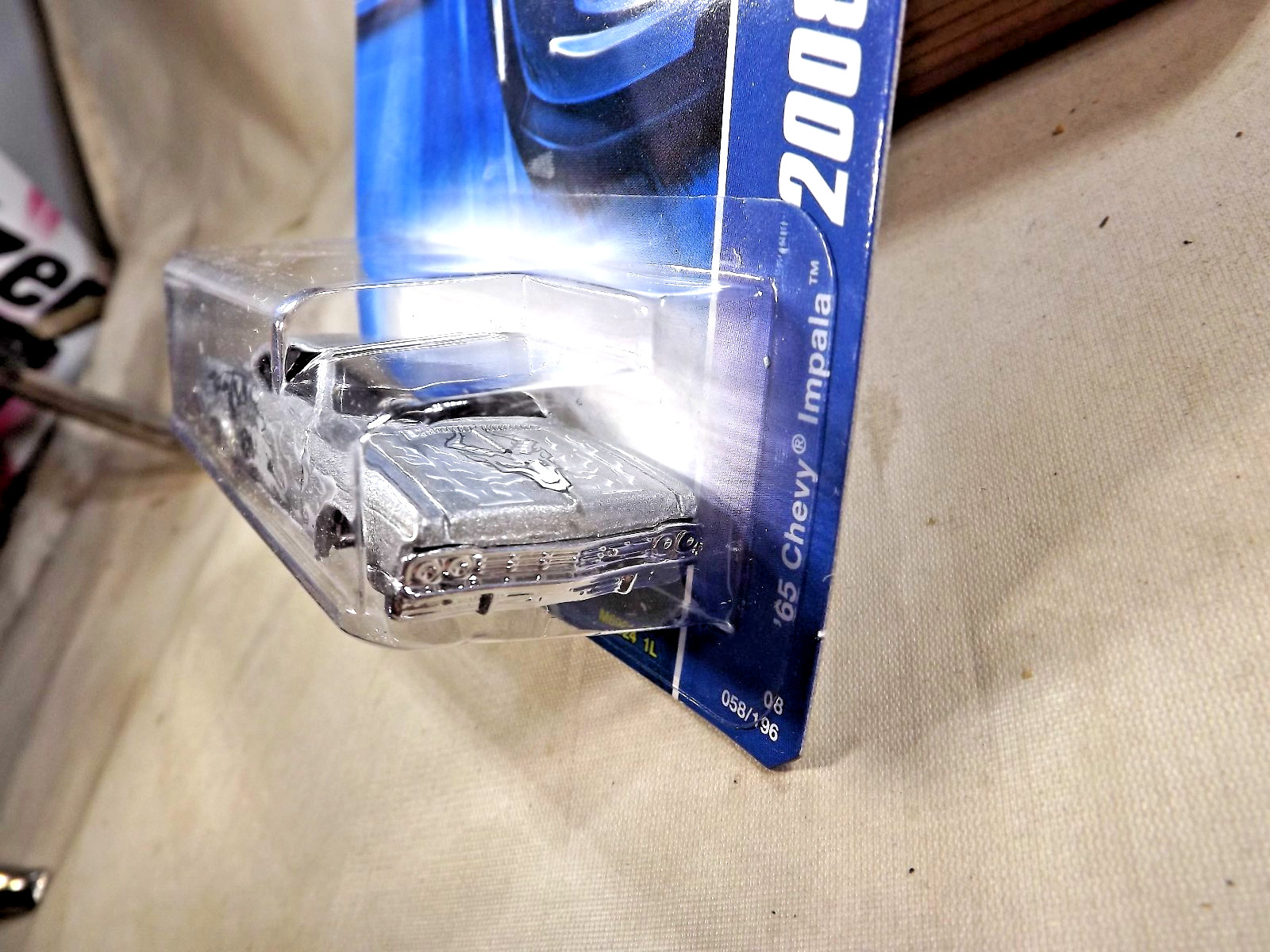 2008 Hot Wheels Kmart #58 All Stars ’65 CHEVY IMPALA Silver w/Chrome Lace Spokes