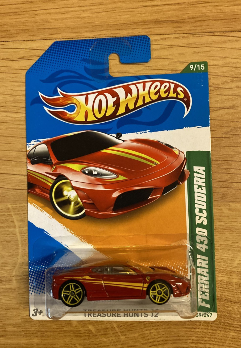 Hot Wheels 9/15 Treasure Hunts ’12 Ferrari 430 Scuderia MOC In Protector