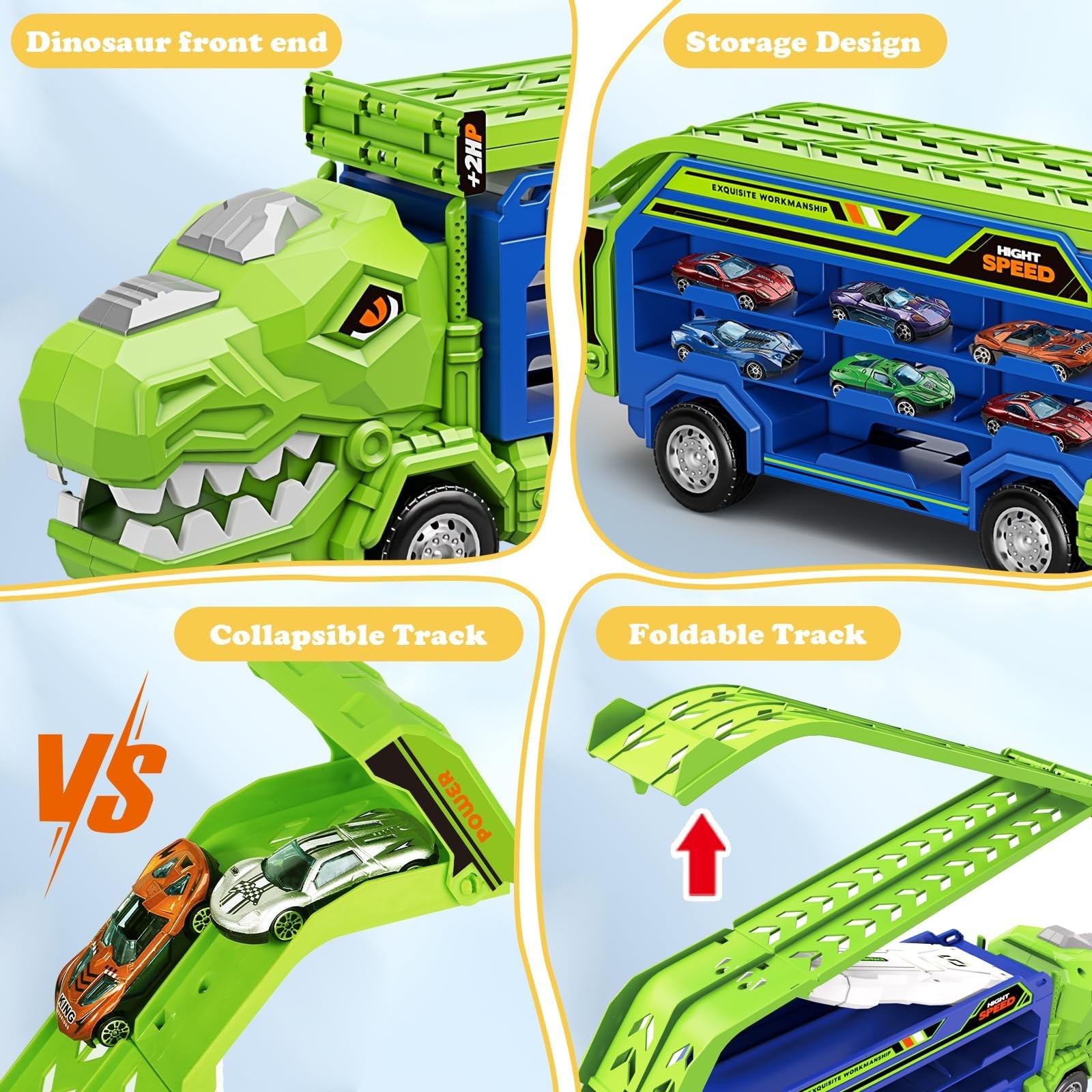 Dinosaur Truck Car Toys for 3, 4, 5, 6, 7, 8 Years Old Kids, Carrier Truck Ra…