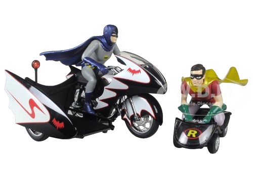 Hot Wheels Batman 1966 Batcycle w/Batman & Robin Diecast Elite 1:12 Unopened Box