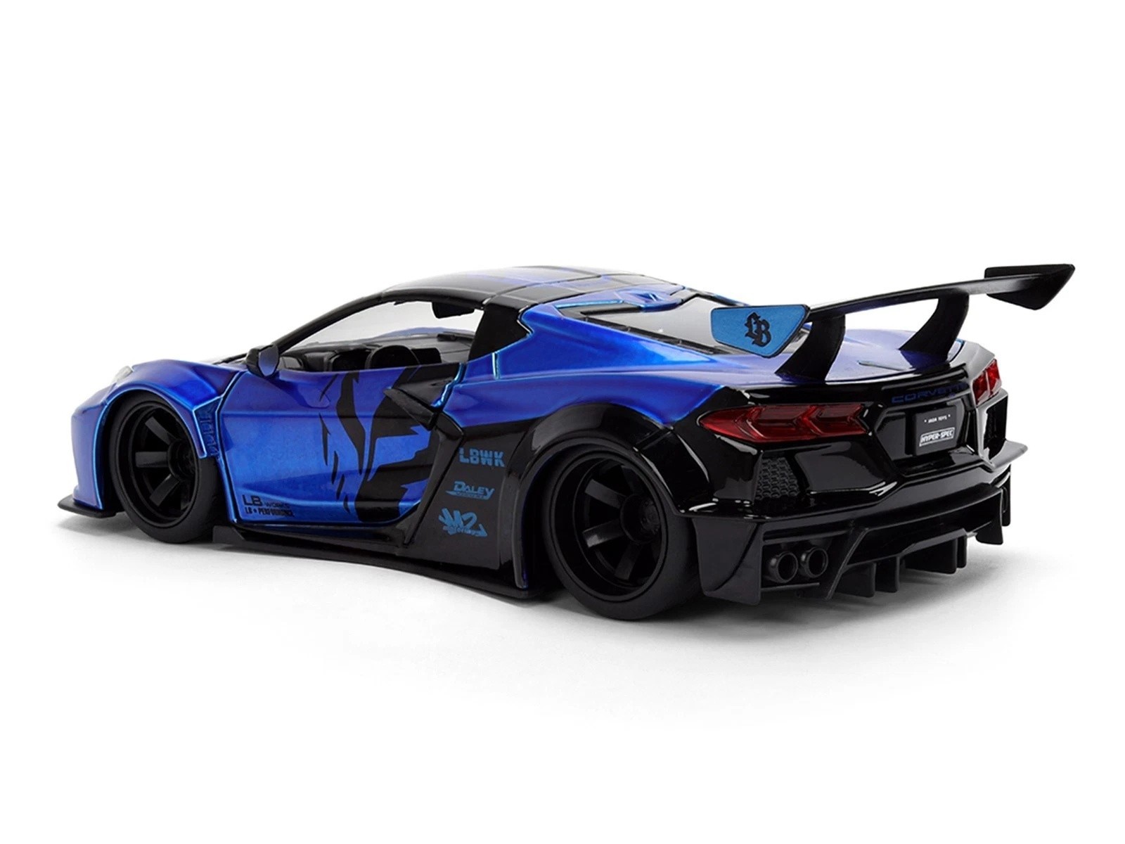 Jada 1:24 Hyper Spec Corvette C8 Liberty Walk Blue Diecast Model Car 36496-P13