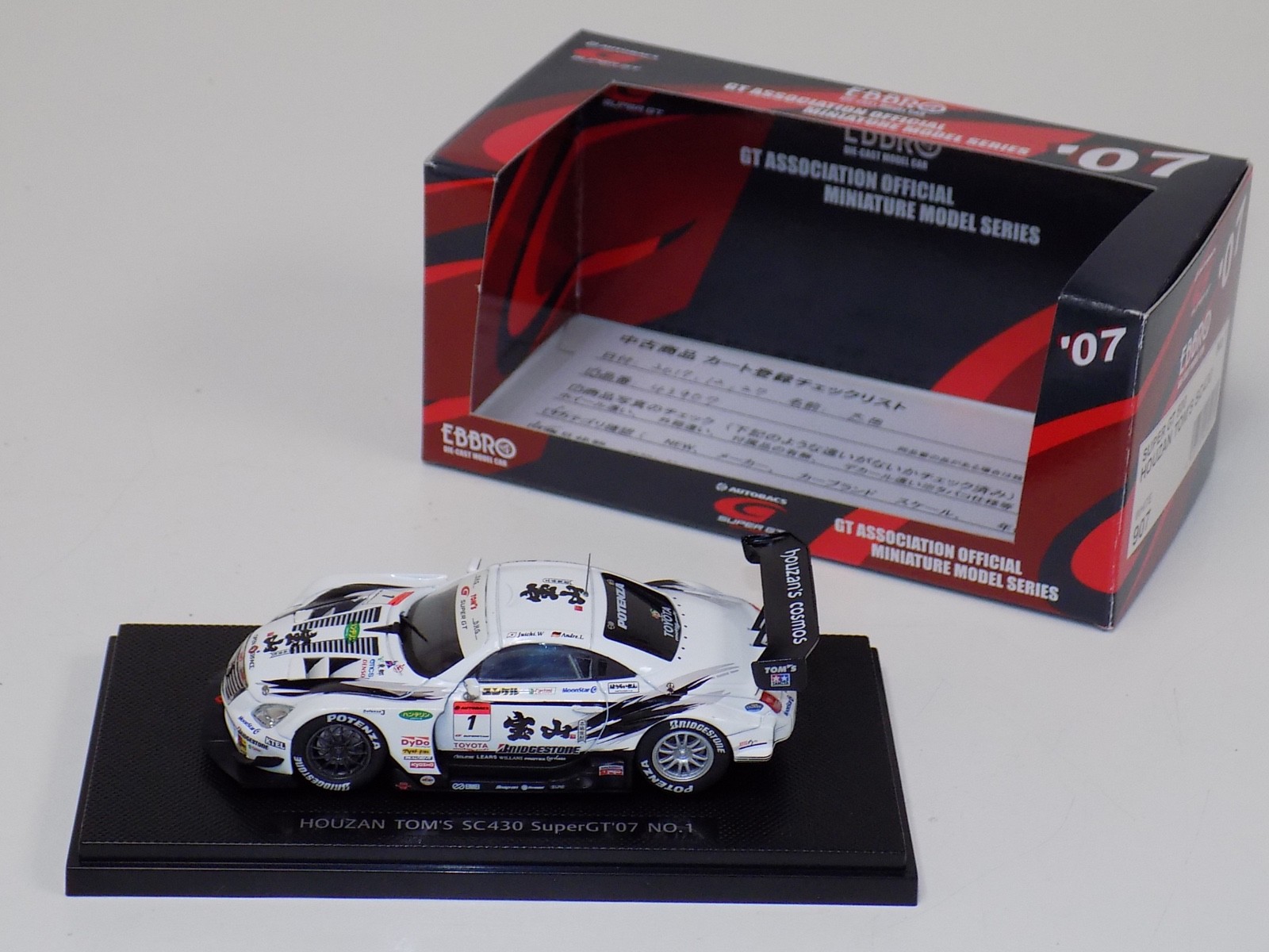 1/43 Ebbro Houzan Tom’s Lexus SC430 Super GT 500 2007 car #1 #907