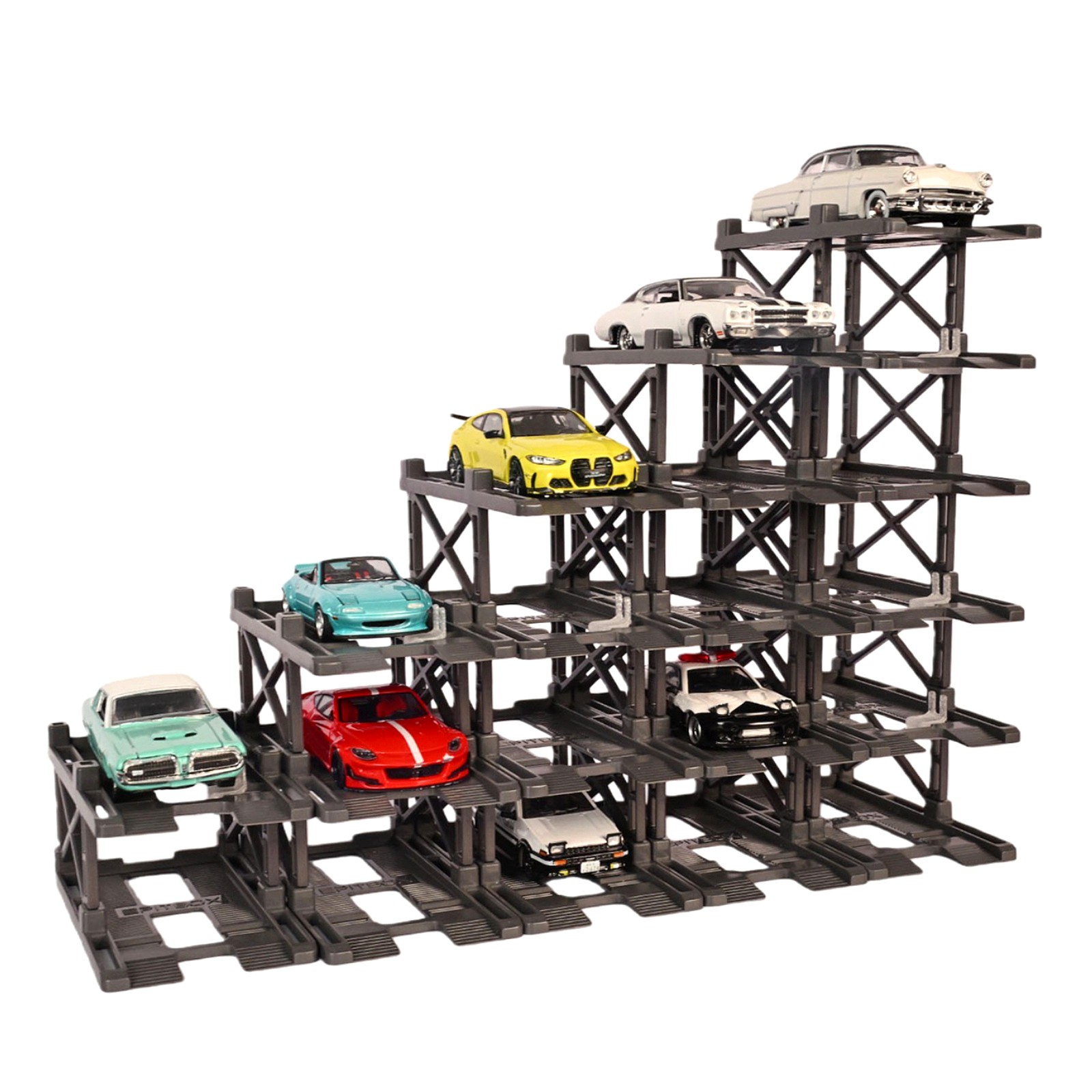US Diorama 1/64 Parking Rack Model Set Garage Magnetic Acrylic Display Case Gift
