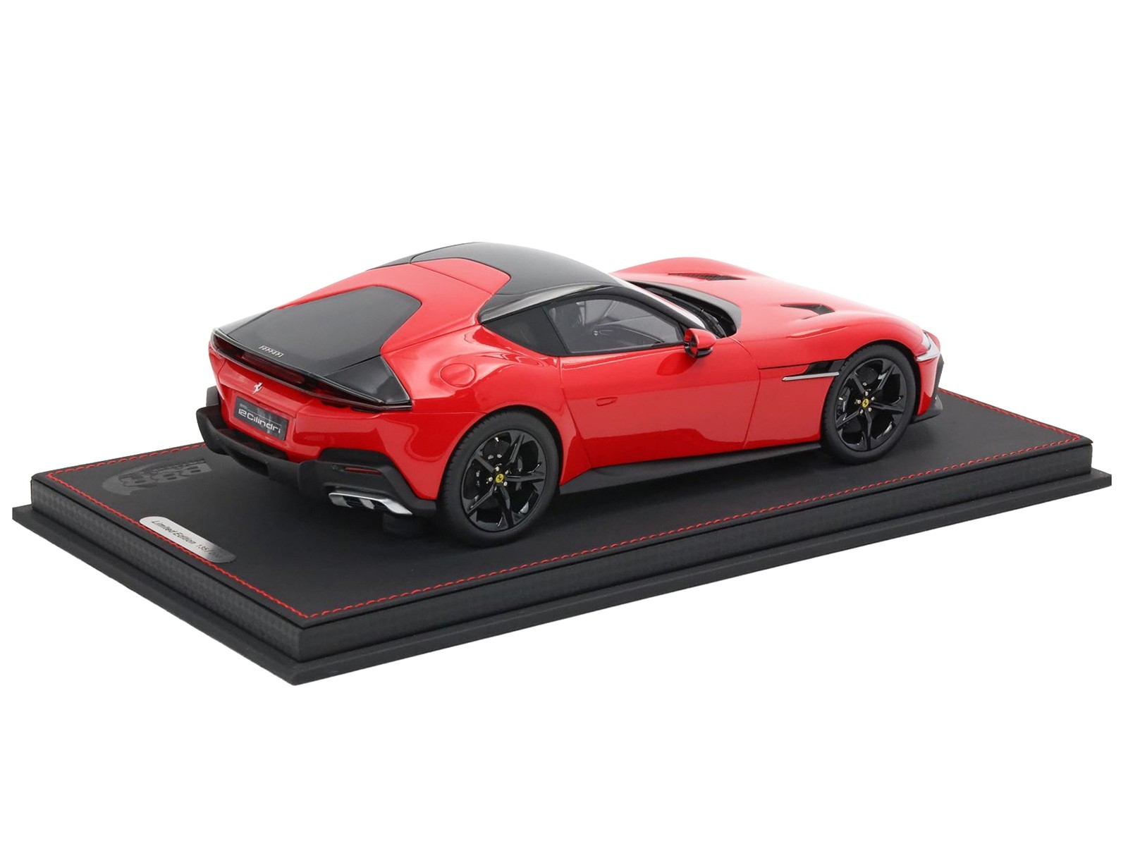 FERRARI 12CILINDRI ROSSO CORSA RED & DISPLAY CASE 1/18 MODEL CAR BY BBR P18248 A