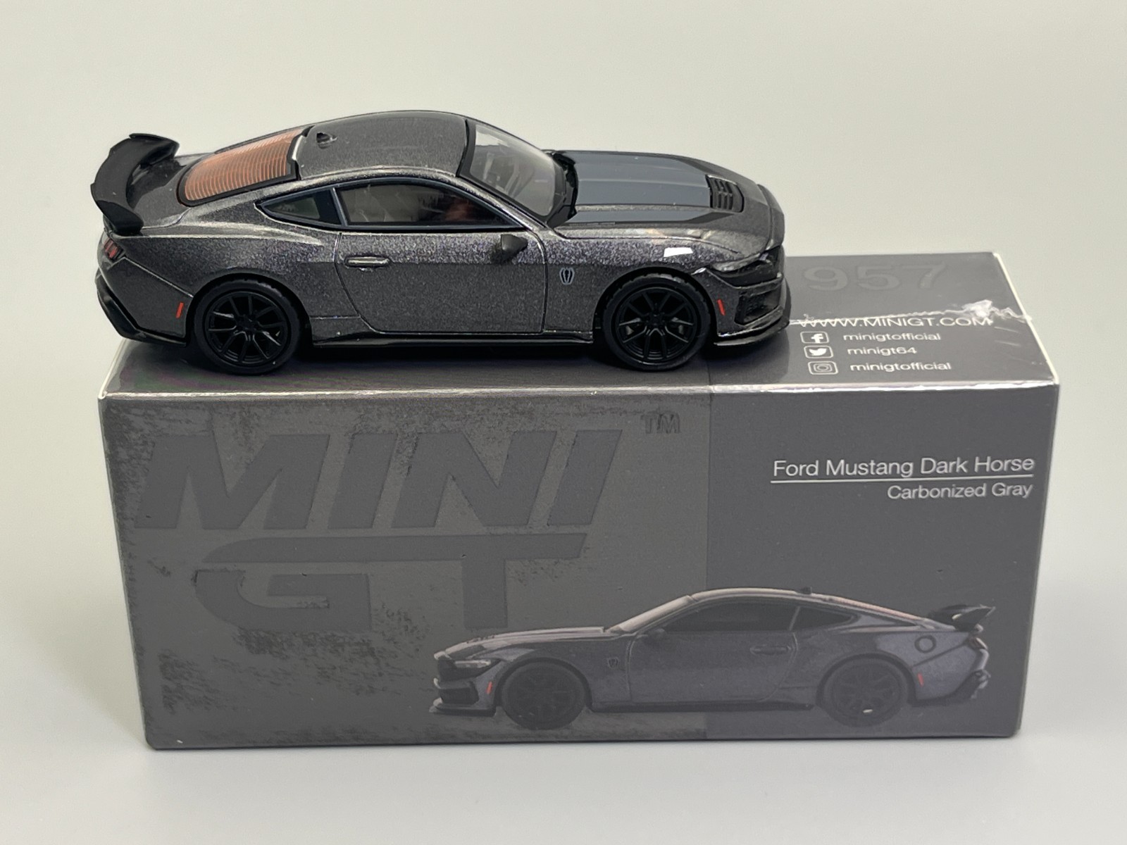 Ford Mustang Dark Horse Carbonized Gray S650 MiniGT 957 1/64 scale