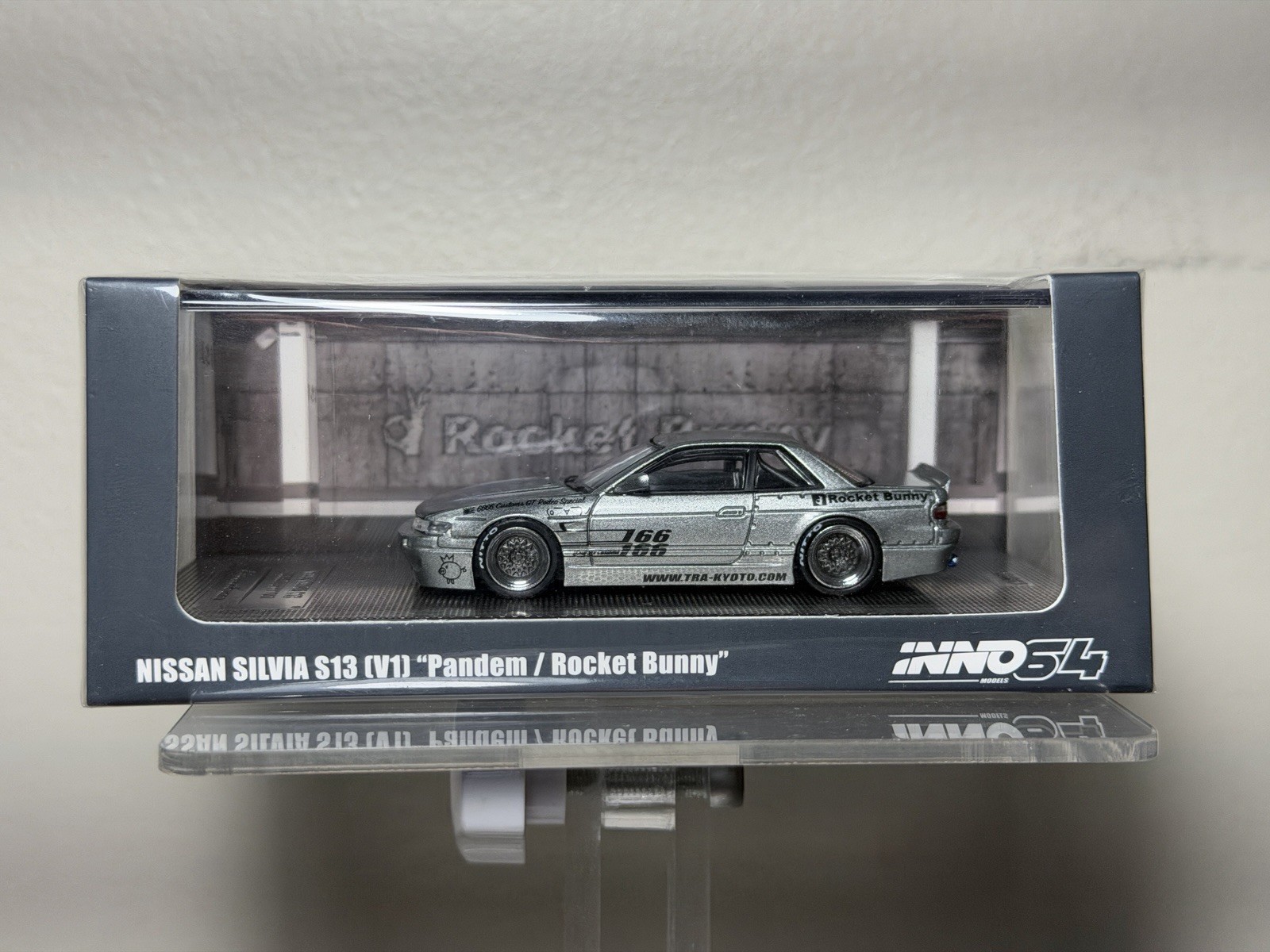 Inno64 Nissan Silvia S13 V1 Pandem Rocket Bunny Silver New Sealed IN64-S13V1-SIL