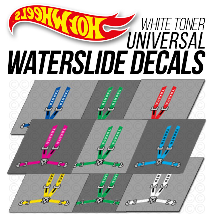 1/64 Scale HARNESS Custom White Toner Universal WaterSlide Decal for Hot Wheels