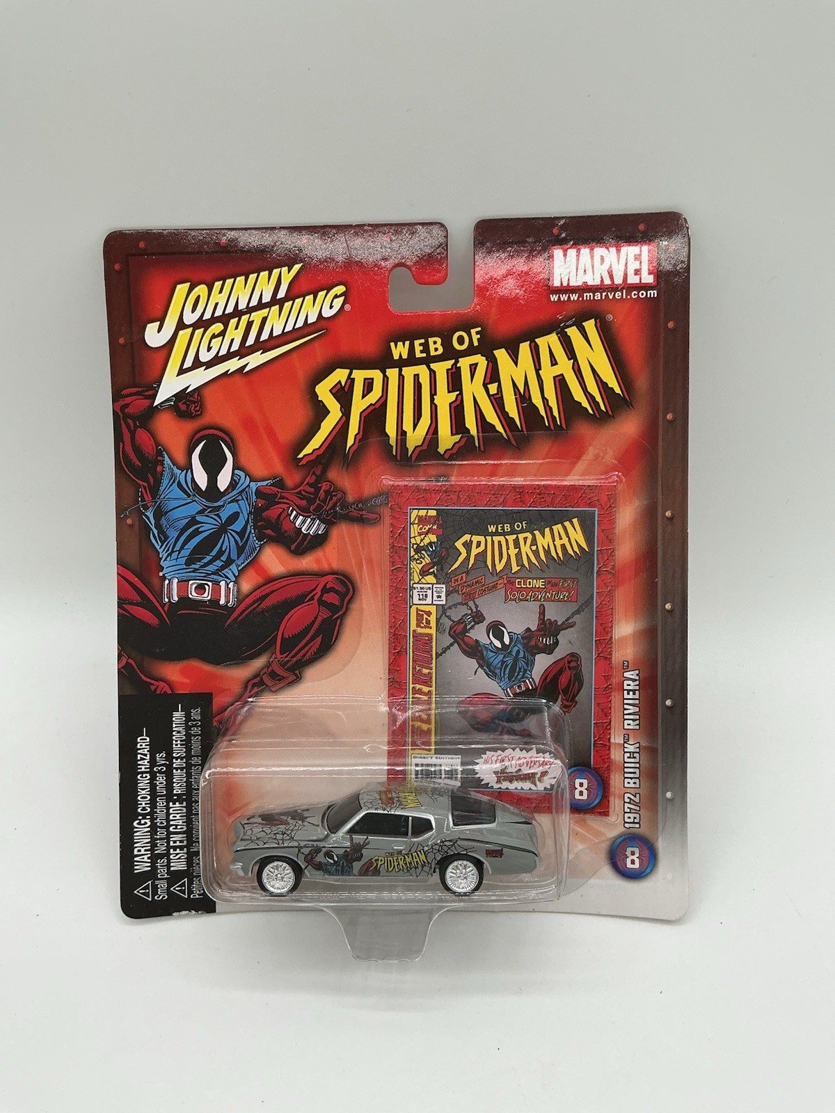 Johnny Lightning 1972 Buick Riviera Spider-Man 1:64 car & Card- Z 50