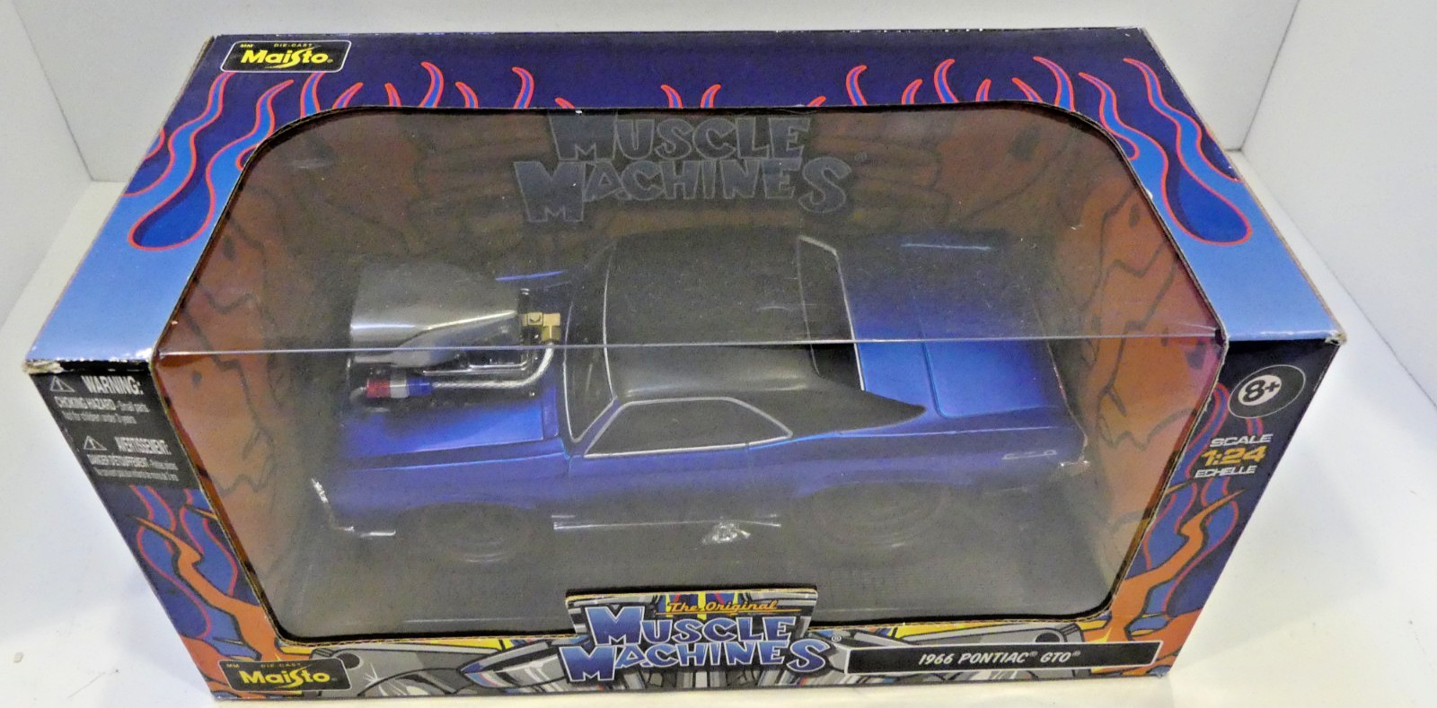 MUSCLE MACHINES BY MAISTO 1966 PONTIAC GTO – SATIN BLUE 1:24 #32234 – NASTY’!!!