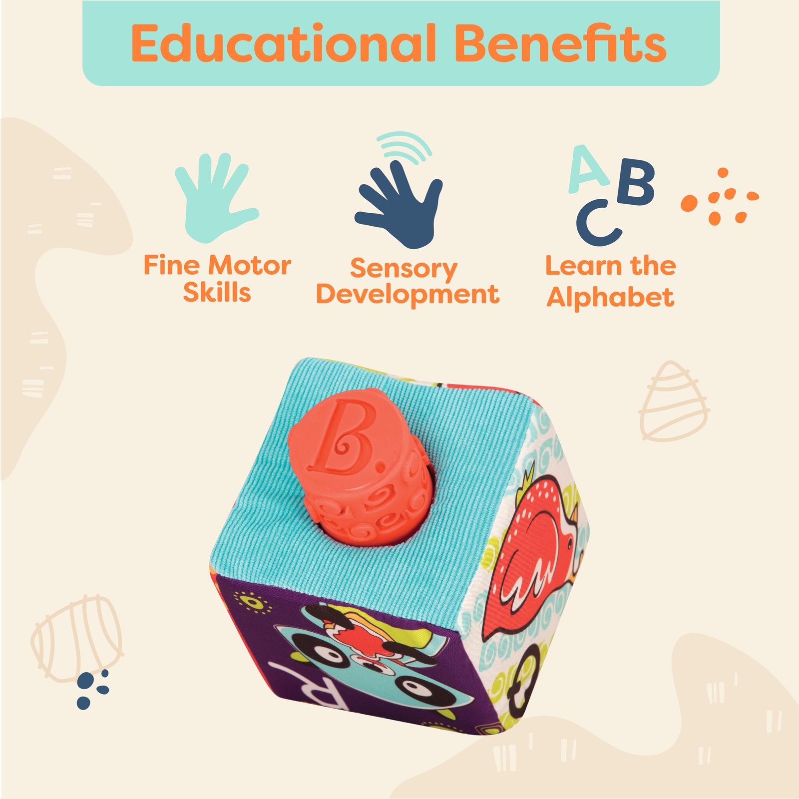 B. toys â€“ Soft Fabric Building Blocks for Toddlers â€“ Educational Alp