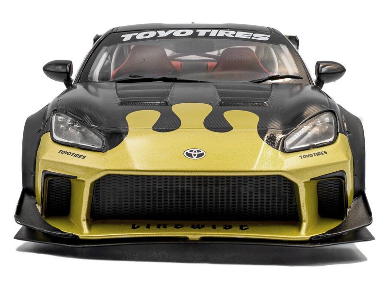 SOLIDO 2024 TOYOTA GR86 LIBERTY WALK LBWK BODY KIT #24 1/18 BLACK GOLD S1813603