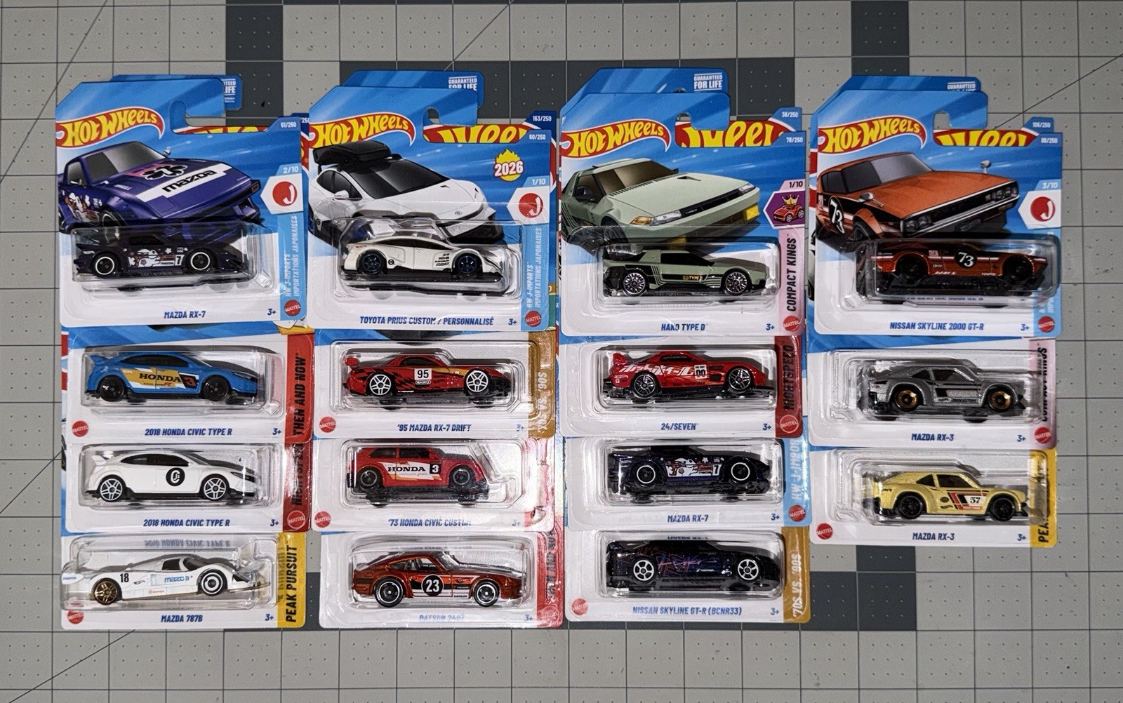 Hot Wheels JDM lot of 15 Nissan Skyline GTR Mazda RX7 Datsun Toyota Honda