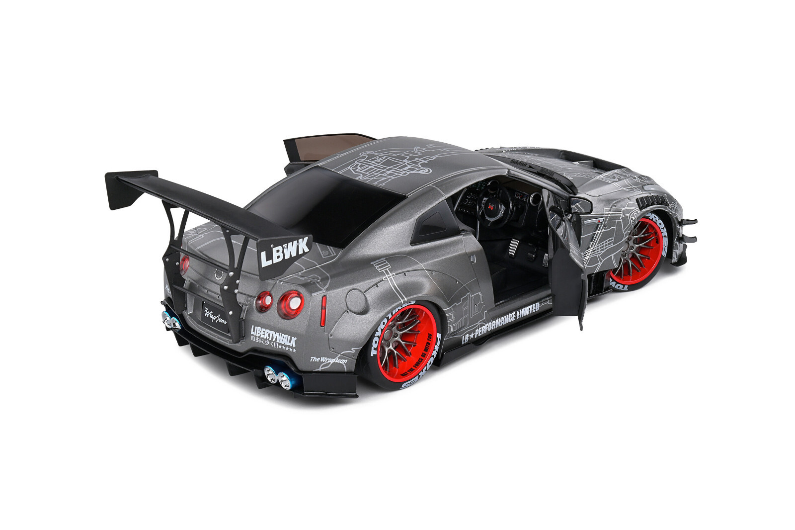 2020 Nissan GT-R (R35) W/ Liberty Walk Body Kit 2.0 (S1805810) 1/18 Scale Solido