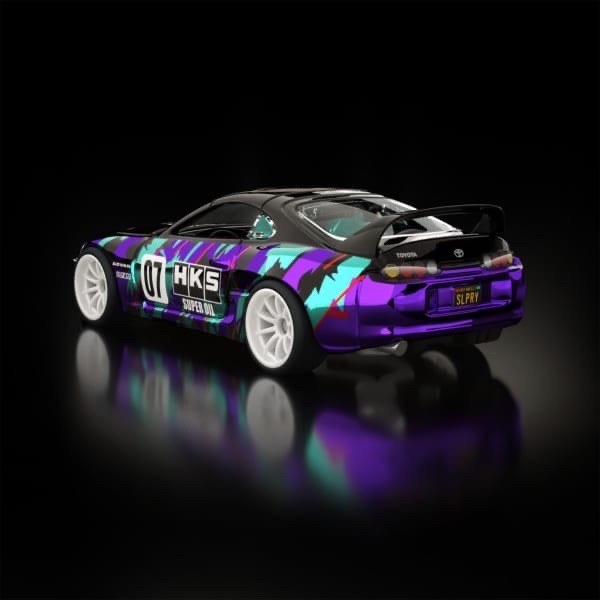 Hot Wheels RLC sELECTIONs 1997 Toyota Supra HKS “oil splash” with Removable Top!