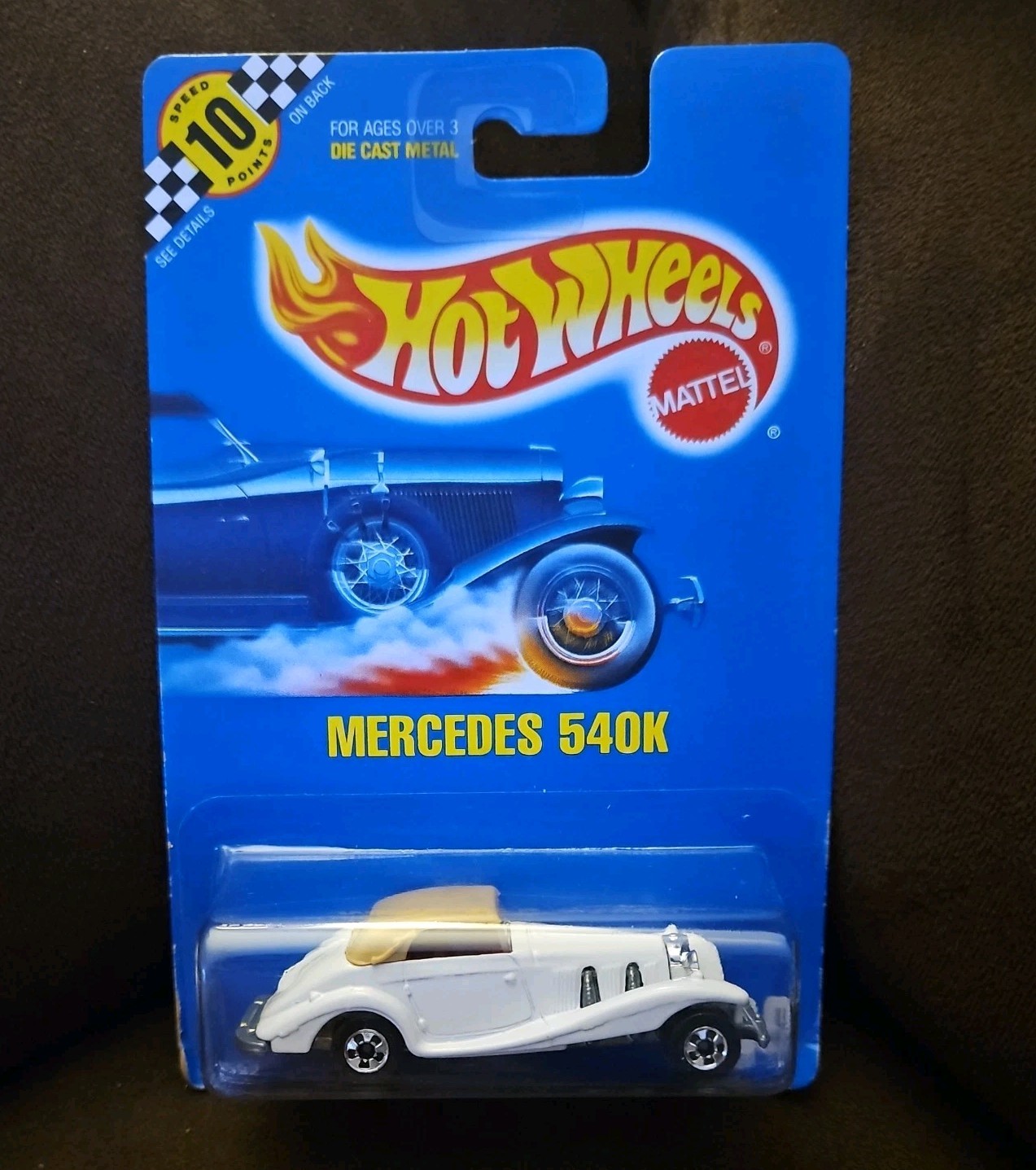 HOT WHEELS 🔥 MERCEDES 540K 🔥 COLLECTOR #134 🔥 SPEED POINTS CARD 🔥 1990 🔥