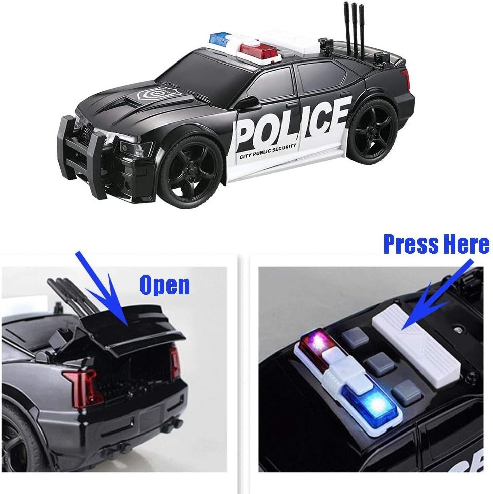 Police Car Toy Plastic Pursuit Rescue Vehicle with Sirnes Sound and Light for…
