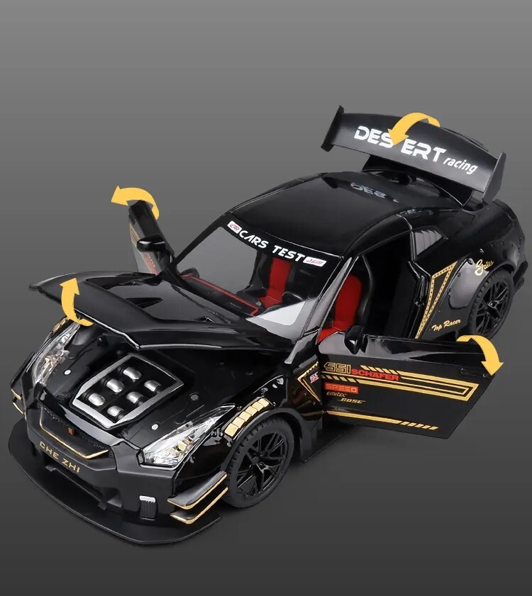 1:32 Nissan Skyline Ares GTR R35 Diecast Toy Vehicle Light Car Free Shipping New