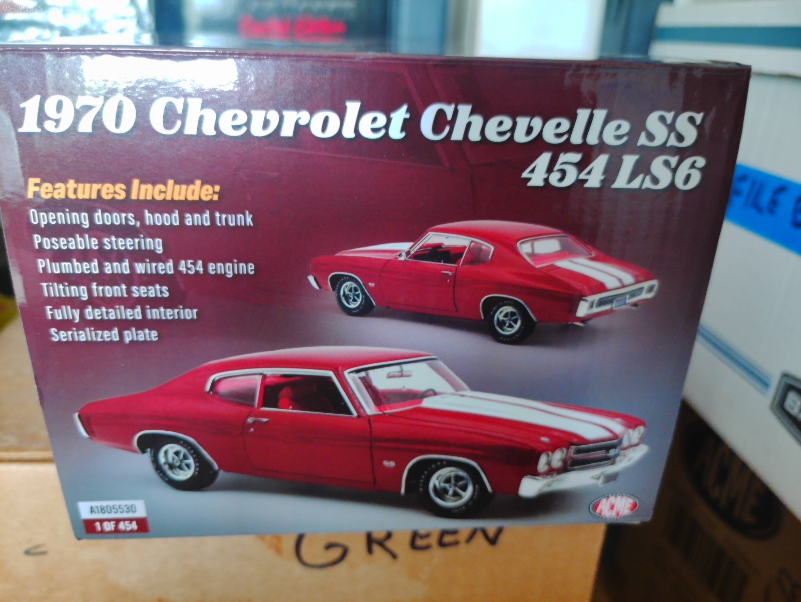 1970 CHEVY CHEVELLE SS 454 BIG BLOCK LS6 CRANBERRY RED 1/18 ACME A1805530 GMP