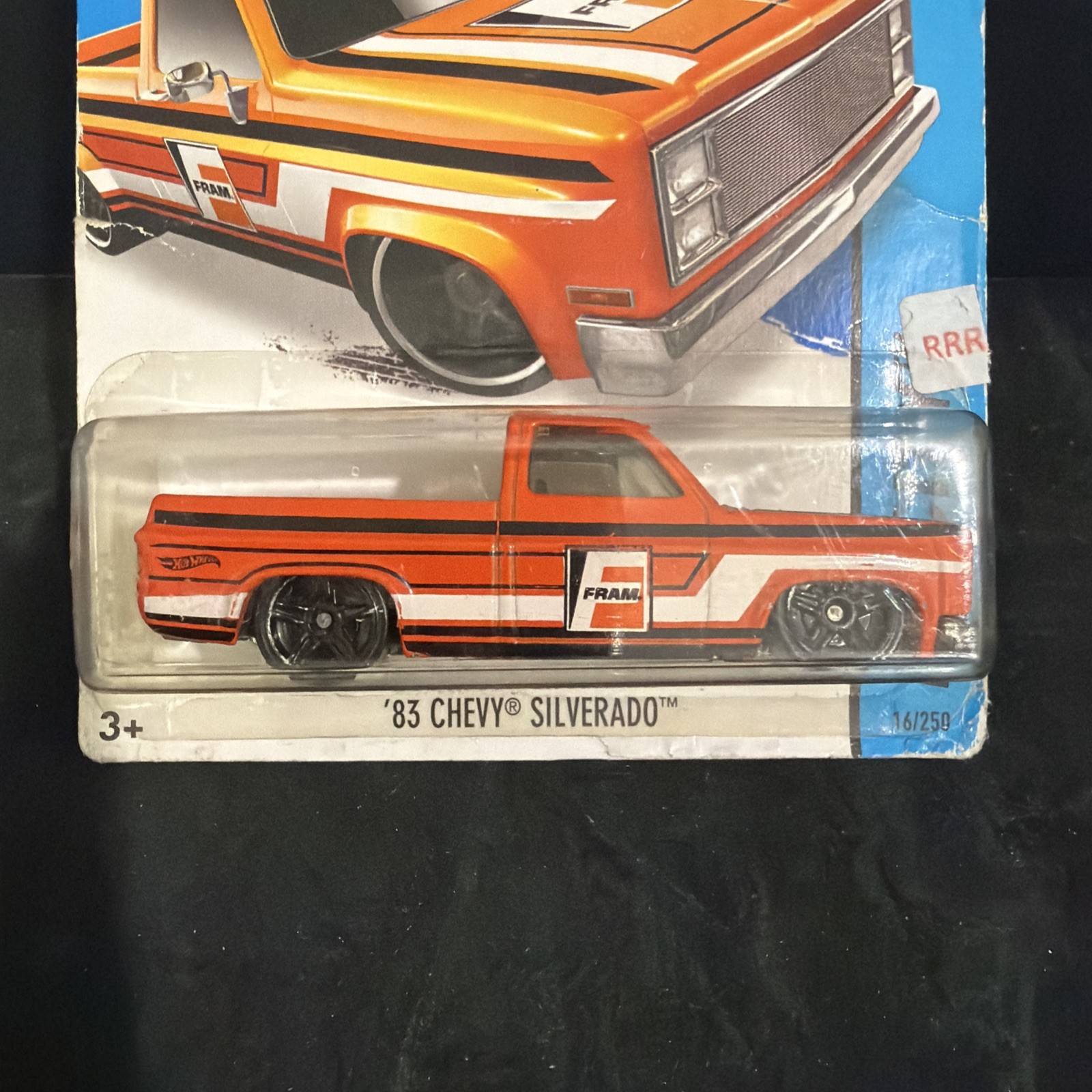 Hot Wheels ’83 Chevy Silverado FRAM Orange Pickup Truck 16/25 City *CONDITION*
