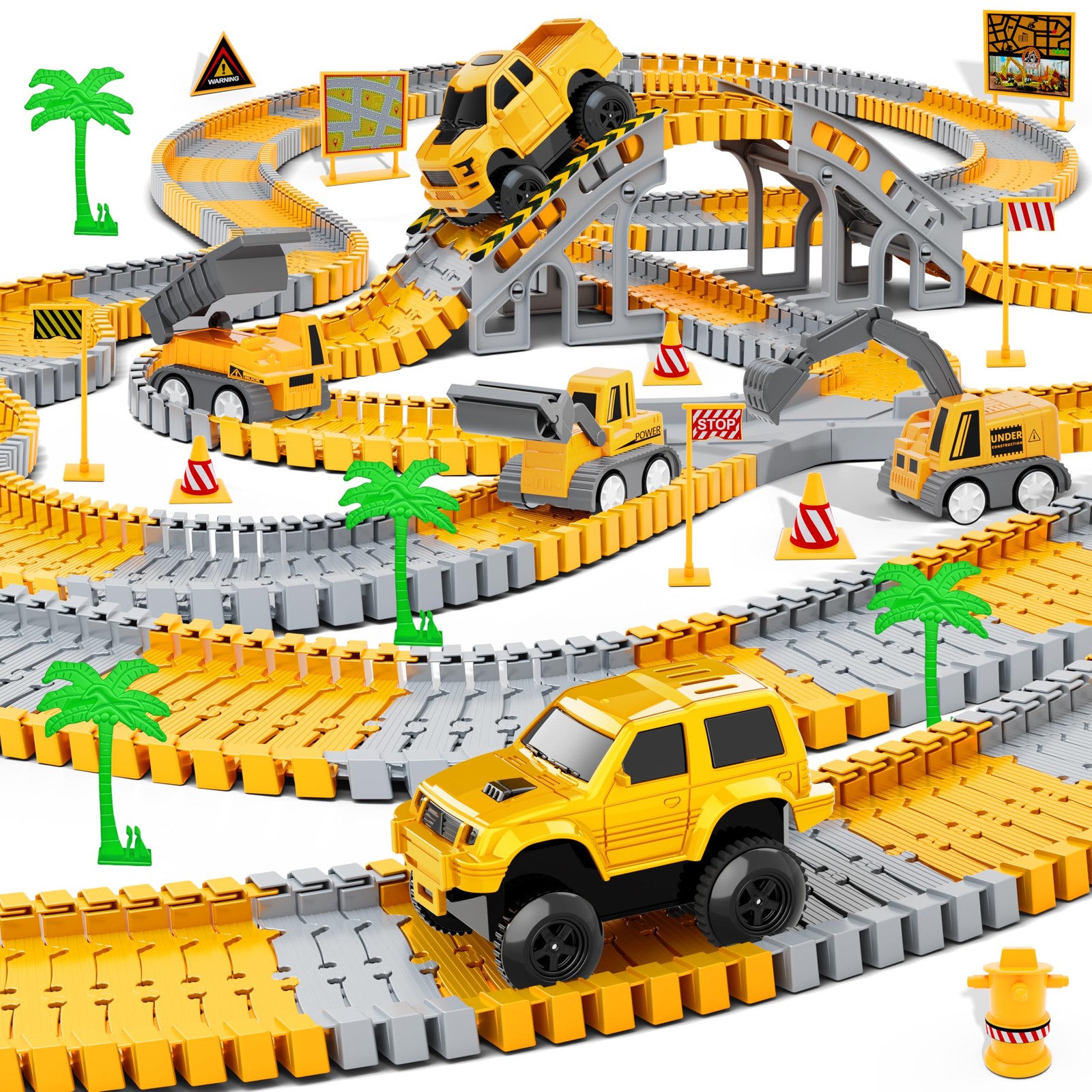 Kids Toys 253 PCS Construction Race Tracks Toy for 3 4 5 6 7 8 Year Old Boys …