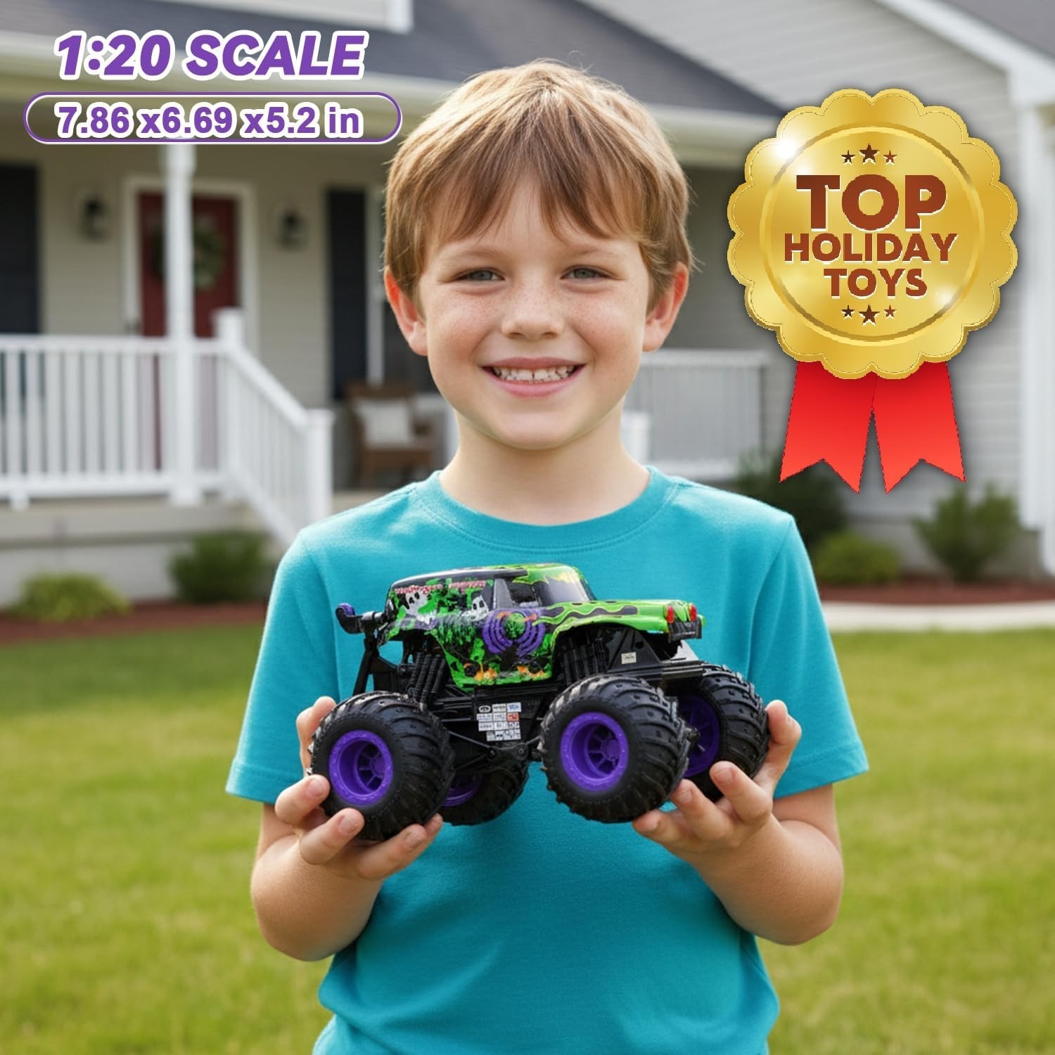 Monster Trucks RC Truck Toys 360Deg Spin & Drift Light & Sound 1:20 Scale RC Car