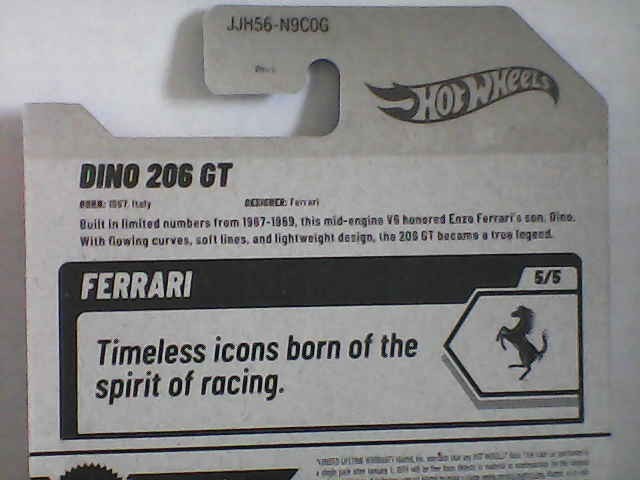 New for 2026 Hot Wheels 150/250 “Dino 206 GT” Red, Ferrari Series, Unopened