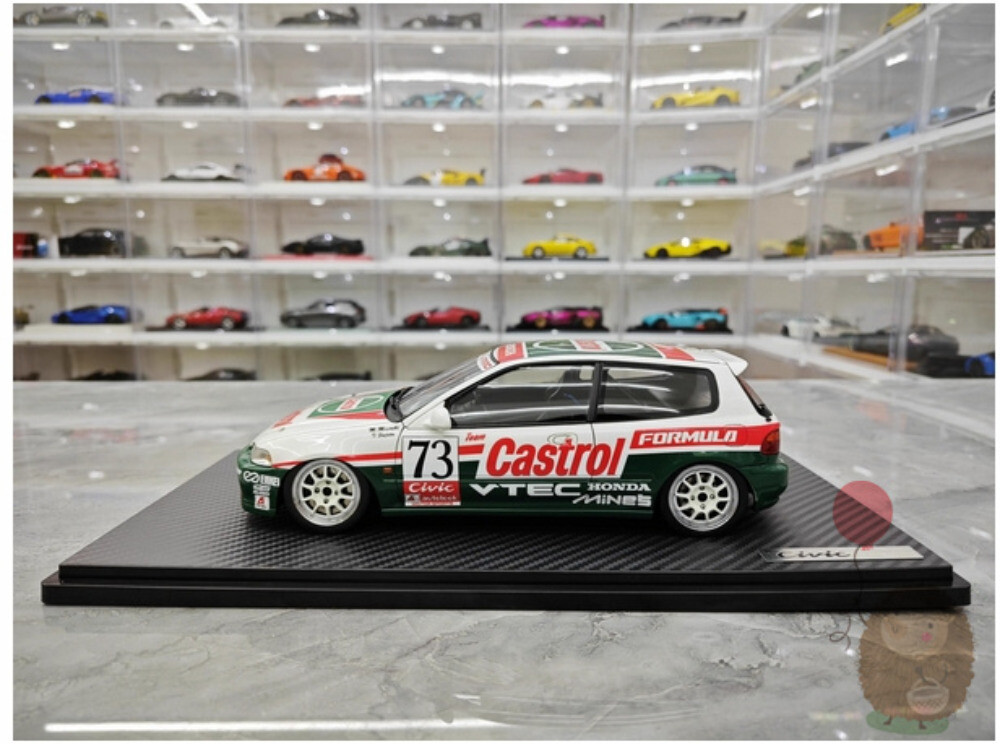 IG 1/18 Honda CIVIC EG6 #73 Resin model Diecast Model Car Simulation Boys Gifts