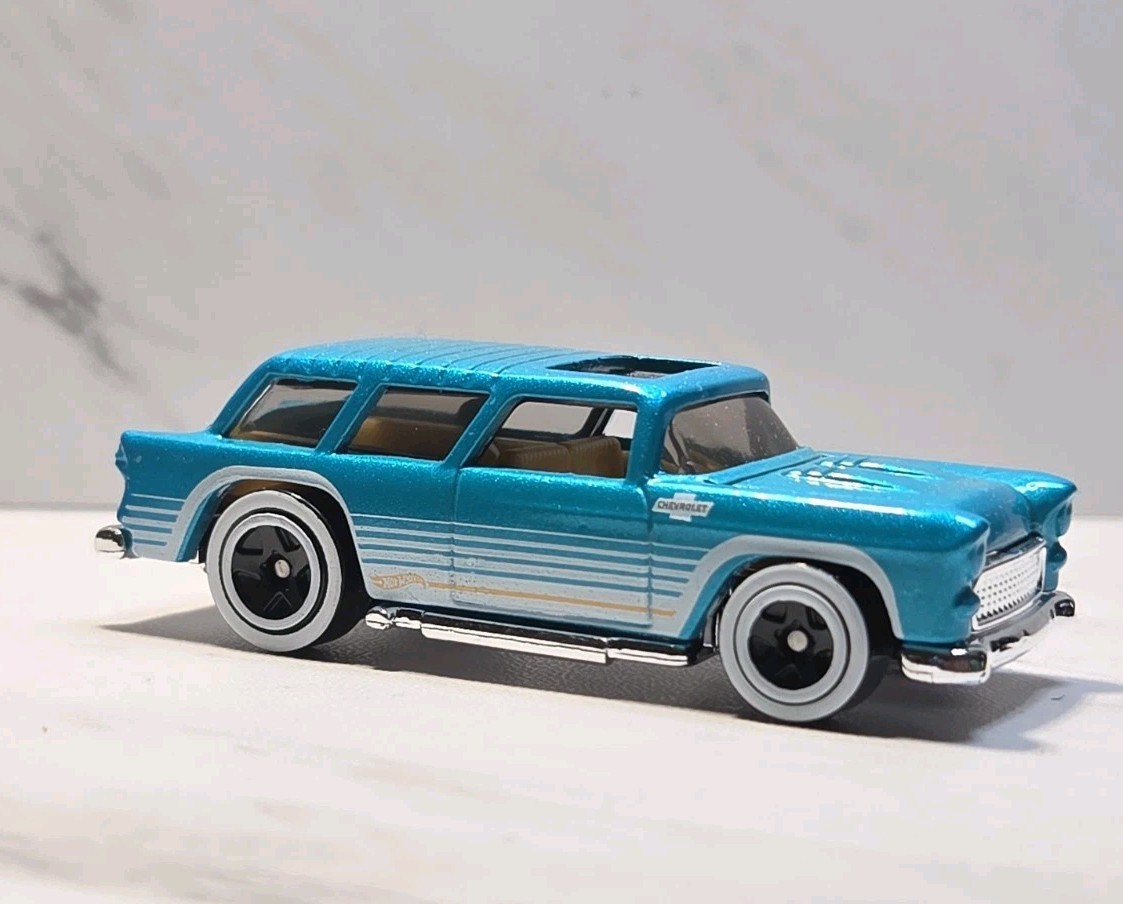 2017 Hot Wheels Classic ’55 Chevy Nomad Blue INDONESIA Diecast 1:64 Toy Race Car