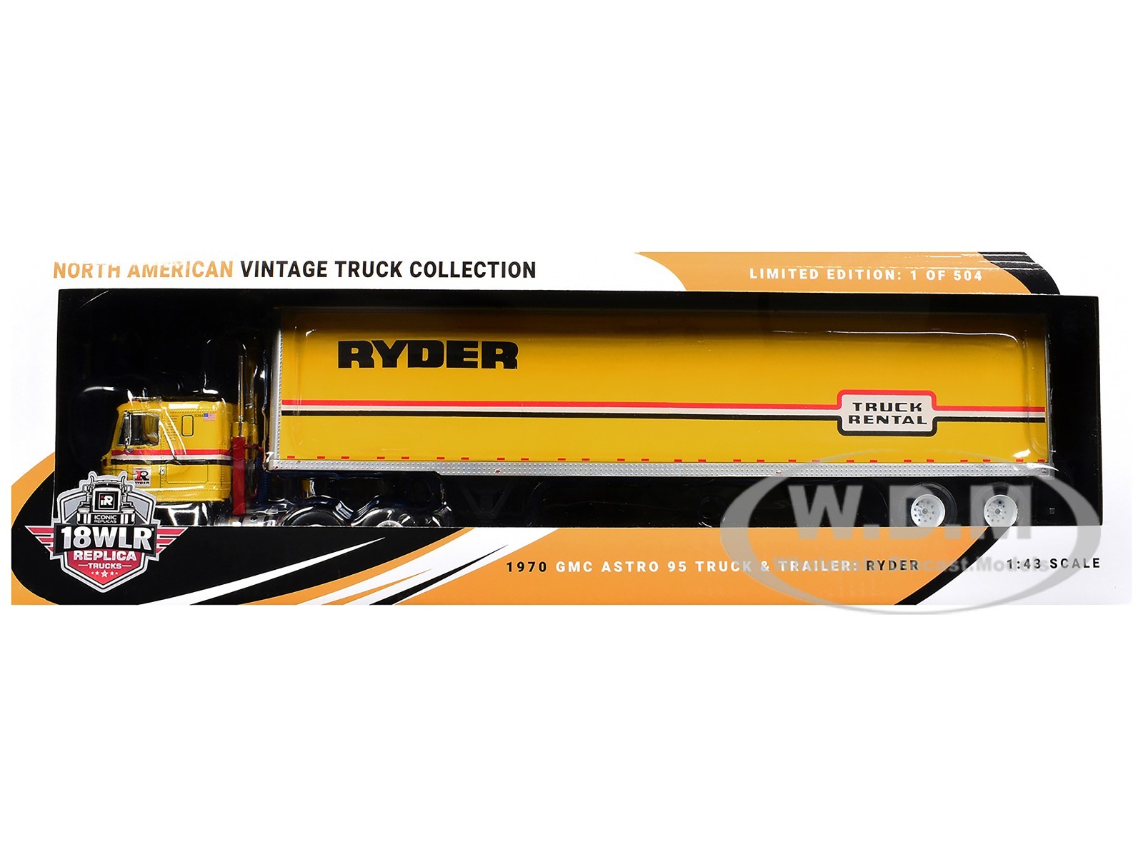 1970 GMC ASTRO 95 W/TRAILER “RYDER TRUCK RENTAL” 1/43 BY ICONIC REPLICAS 43-0662
